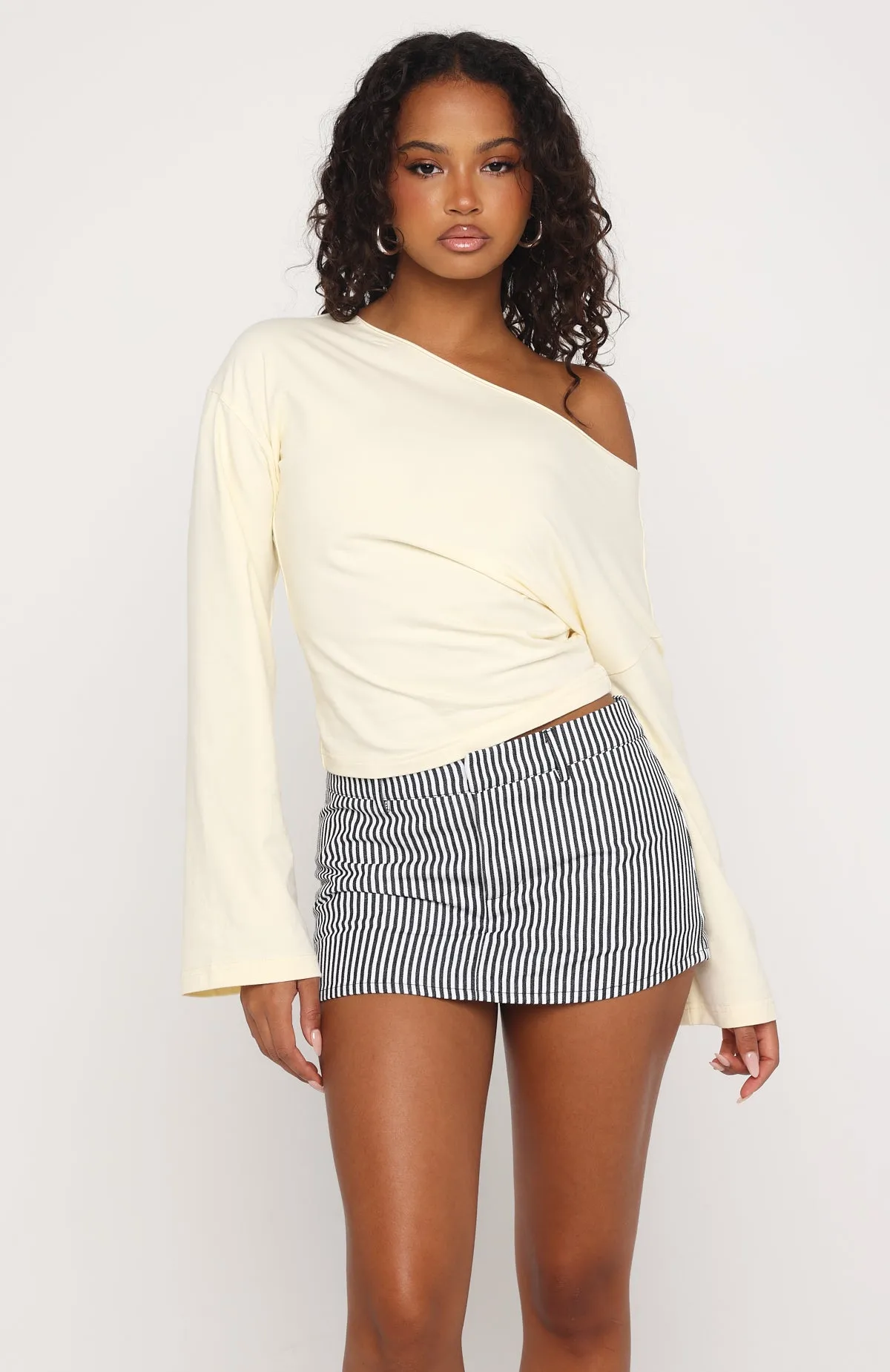 Back To Business Mini Skort Black Stripe sold by White Fox Boutique product image thumbnail 2