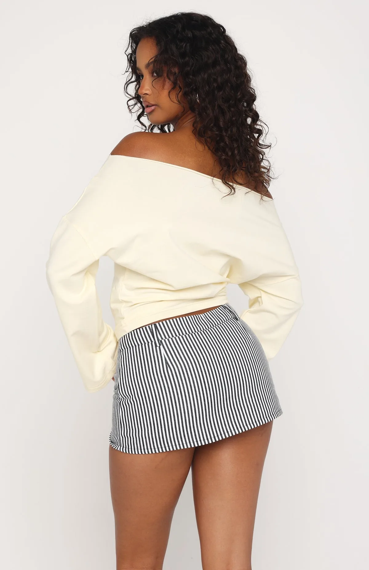 Back To Business Mini Skort Black Stripe sold by White Fox Boutique product image thumbnail 4