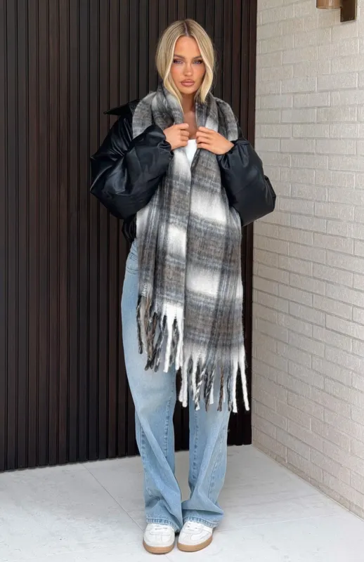 Farley Scarf Cappuccino Plaid made by White Fox Boutique