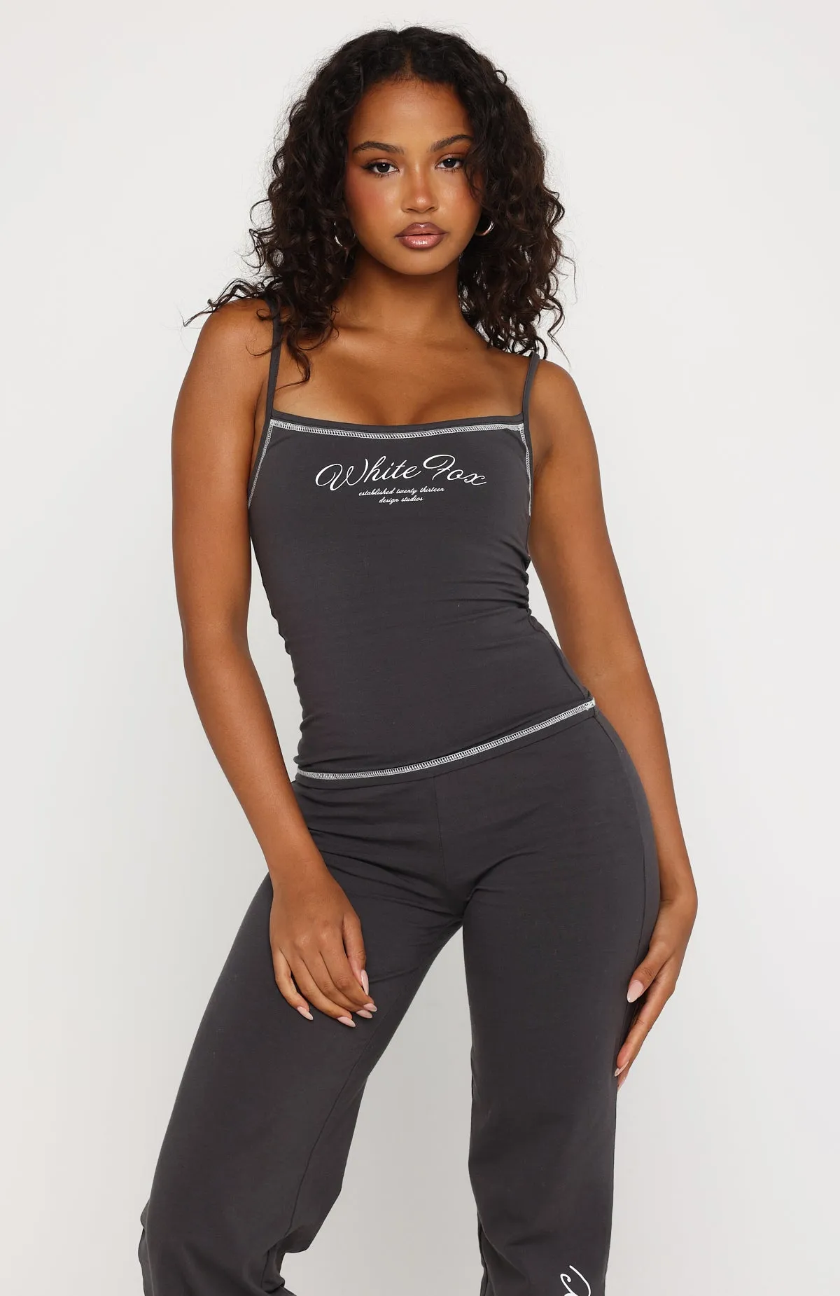 Sweet Embrace Singlet Charcoal sold by White Fox Boutique product image thumbnail 2