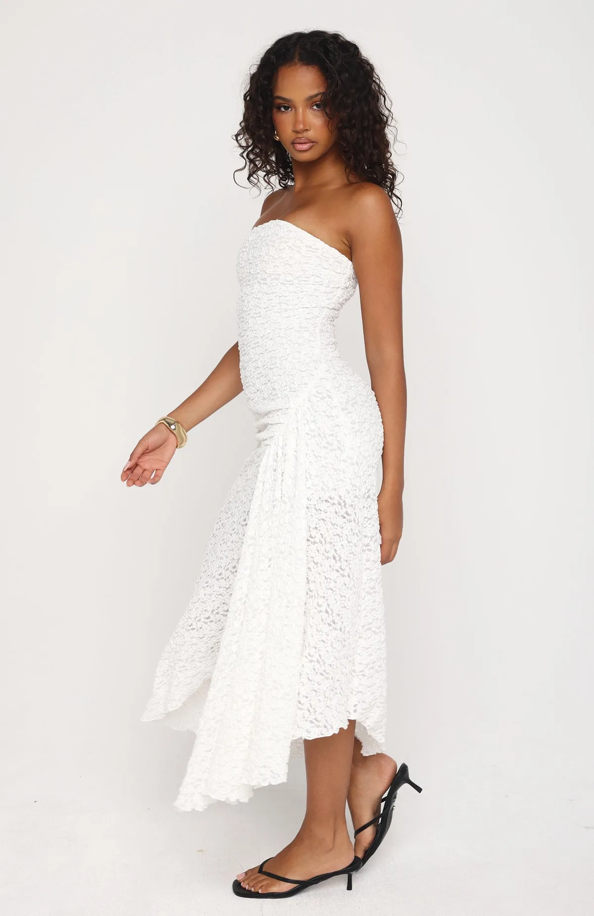 Living The Glam Life Strapless Midi Dress White sold by White Fox Boutique product image thumbnail 3