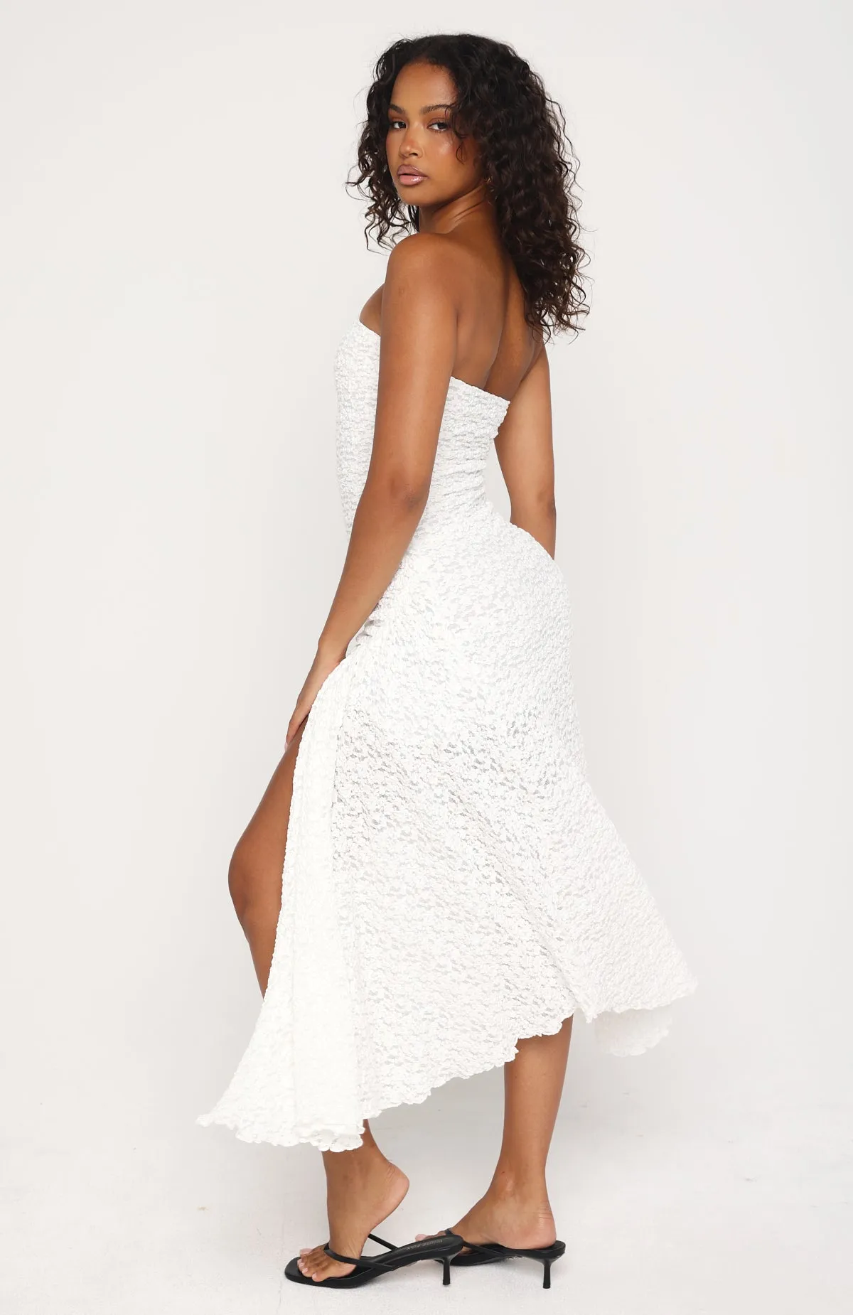Living The Glam Life Strapless Midi Dress White sold by White Fox Boutique product image thumbnail 4