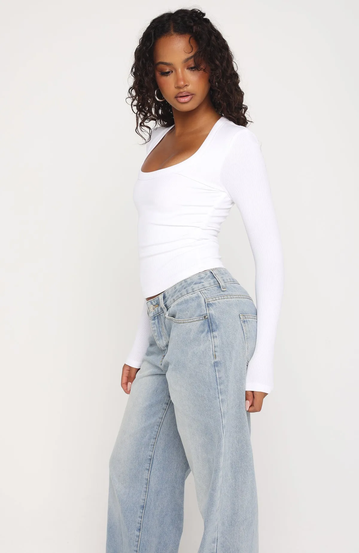 Serenade Her Ribbed Long Sleeve Top White sold by White Fox Boutique product image thumbnail 3