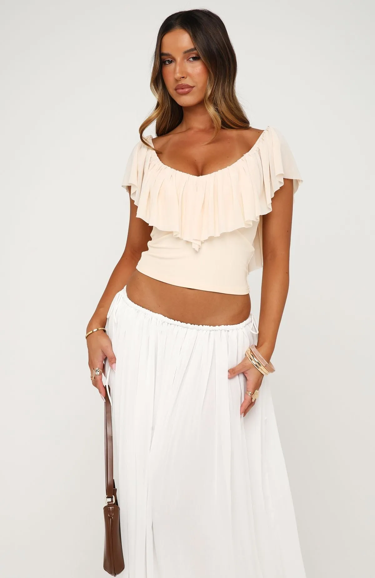 Breezy Belle Top Cream sold by White Fox Boutique product image thumbnail 3