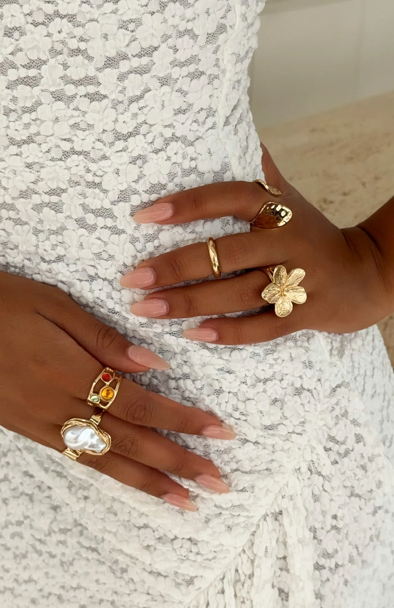 Signe Ring Set Gold sold by White Fox Boutique product image thumbnail 4