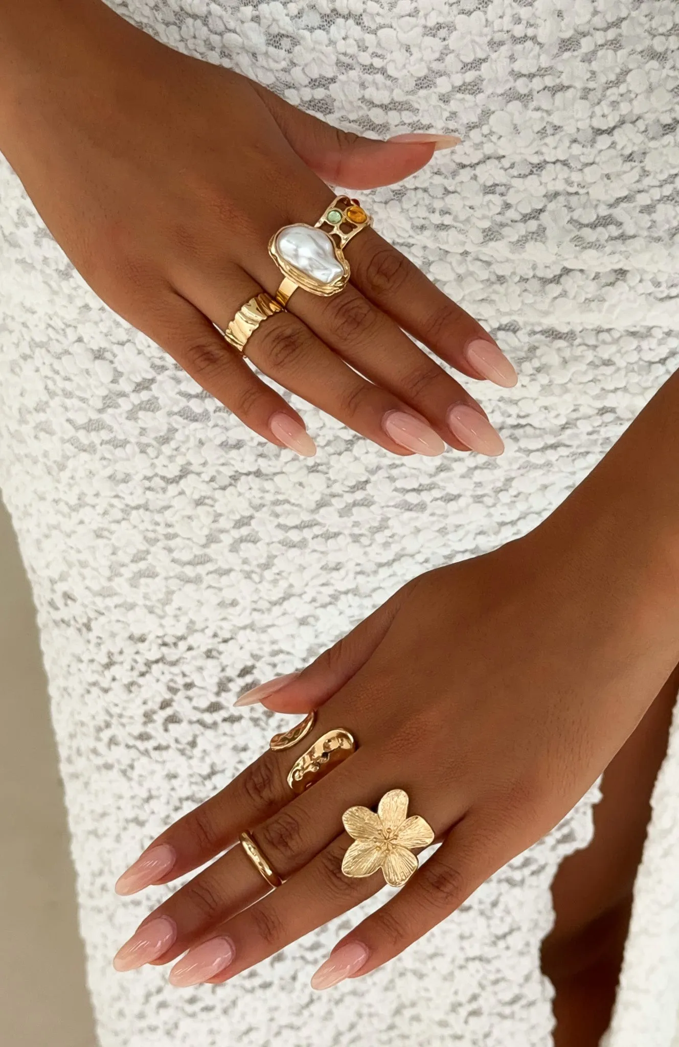 Signe Ring Set Gold sold by White Fox Boutique product image thumbnail 3
