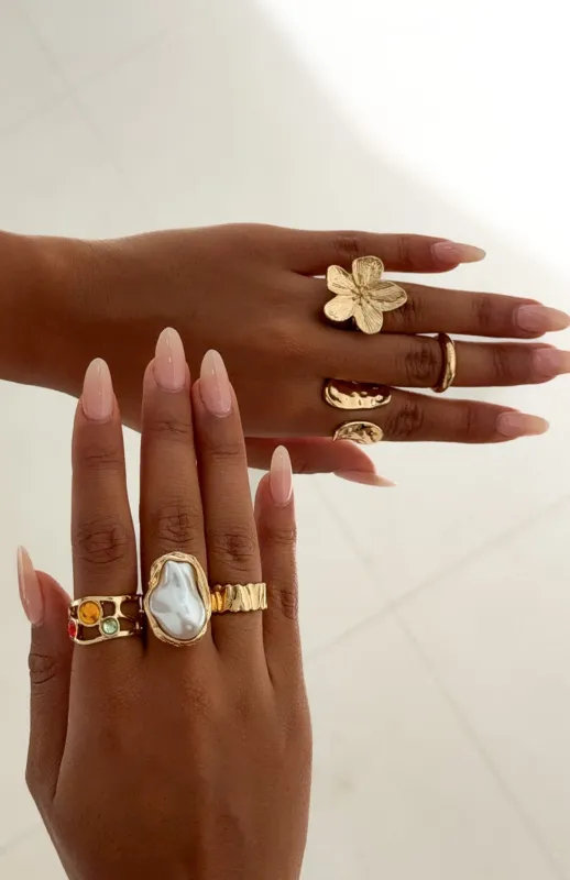 Signe Ring Set Gold made by White Fox Boutique