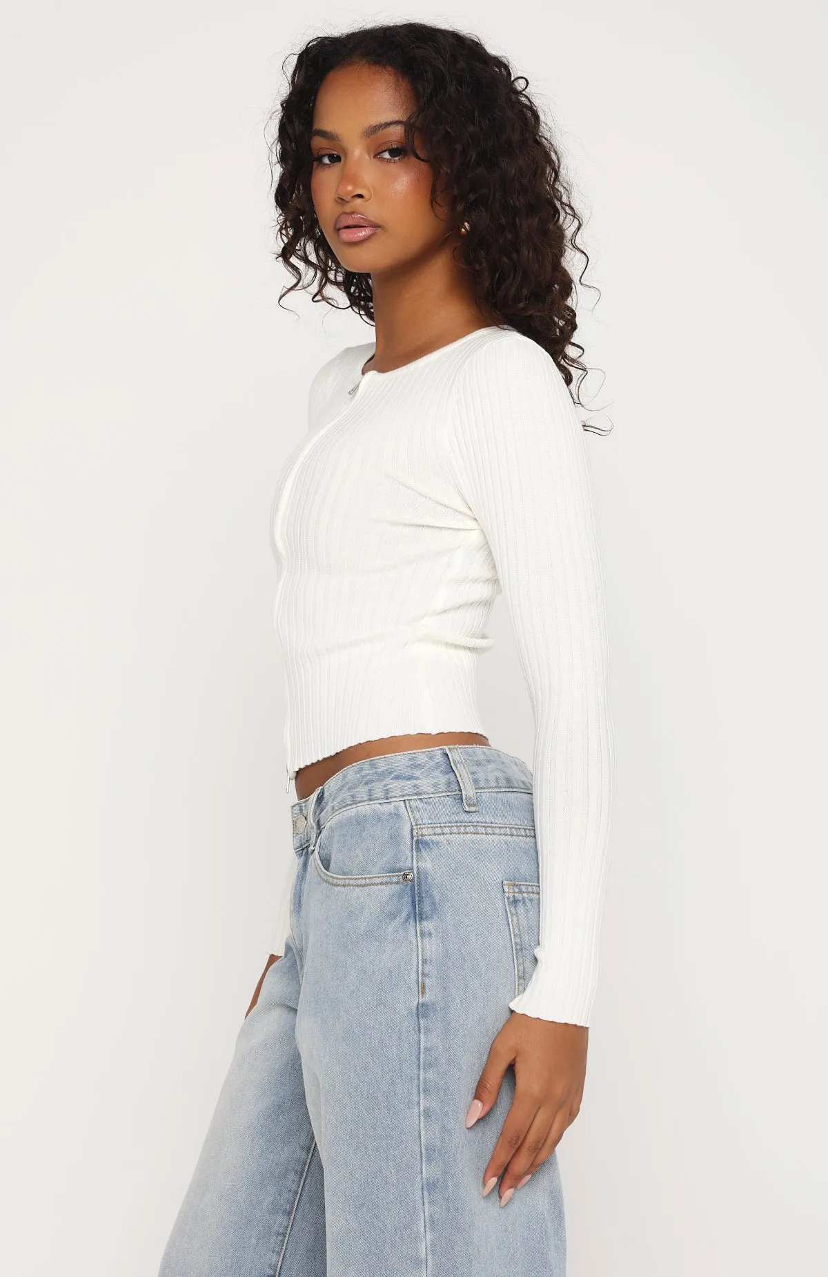 Fine Wine Long Sleeve Knit Top Off White sold by White Fox Boutique product image thumbnail 3