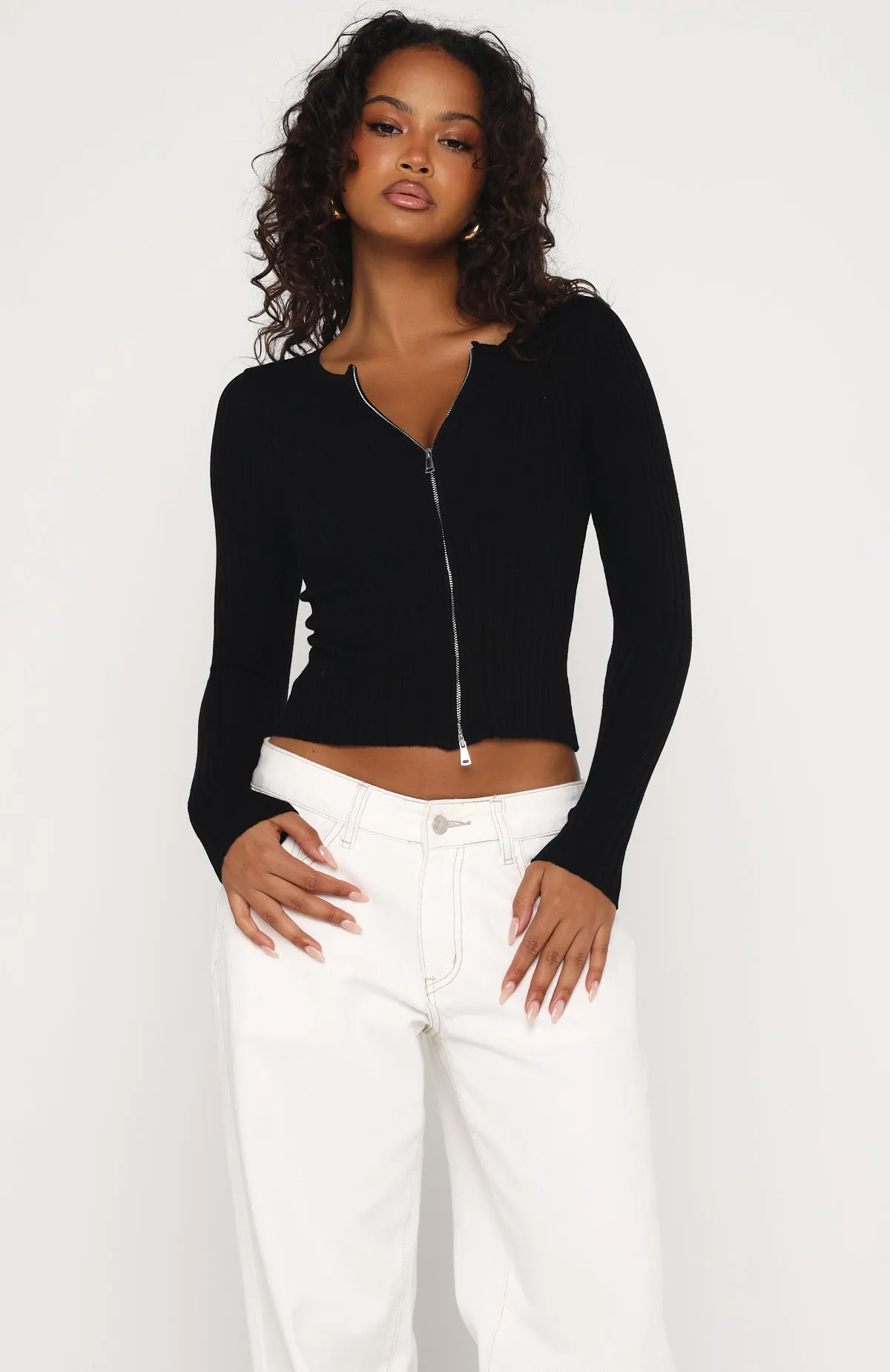 Fine Wine Long Sleeve Knit Top Black sold by White Fox Boutique product image thumbnail 2