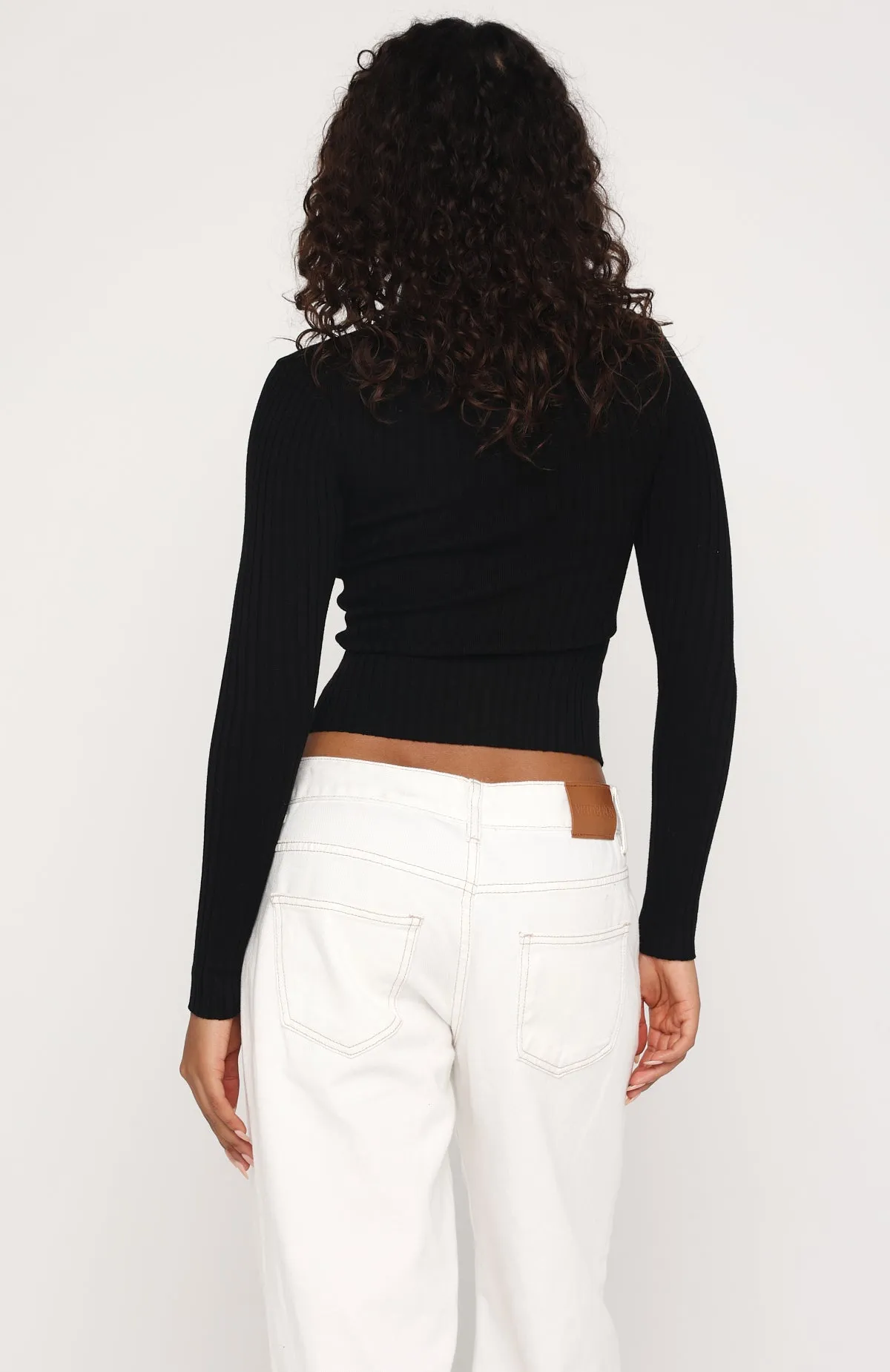 Fine Wine Long Sleeve Knit Top Black sold by White Fox Boutique product image thumbnail 4
