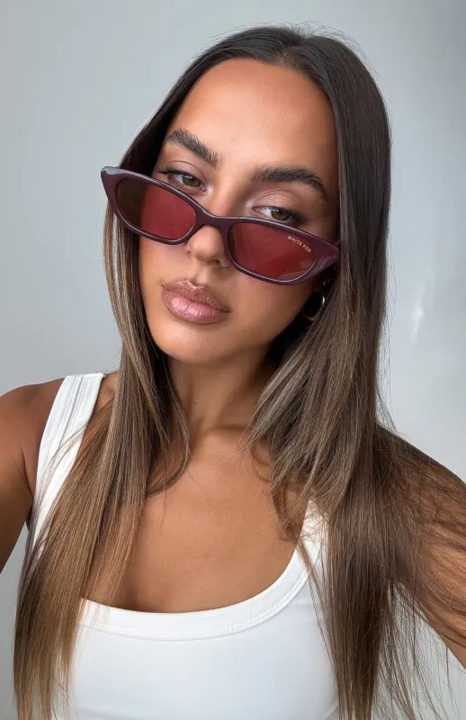 Ethan Sunglasses Burgundy made by White Fox Boutique