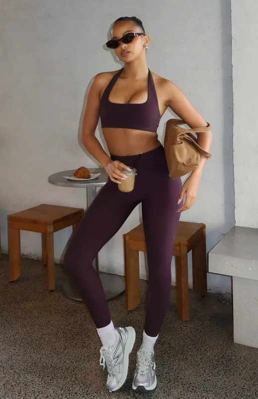 Go Getter High Waisted Leggings Midnight Plum made by White Fox Boutique