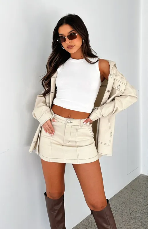 Meet Me Backstage Oversized Jacket Cream made by White Fox Boutique