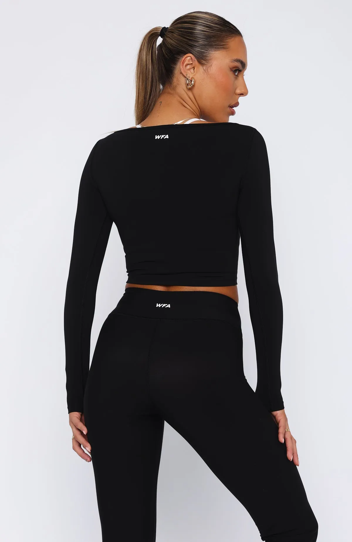 Can't Lose Long Sleeve Crop Black sold by White Fox Boutique product image thumbnail 4