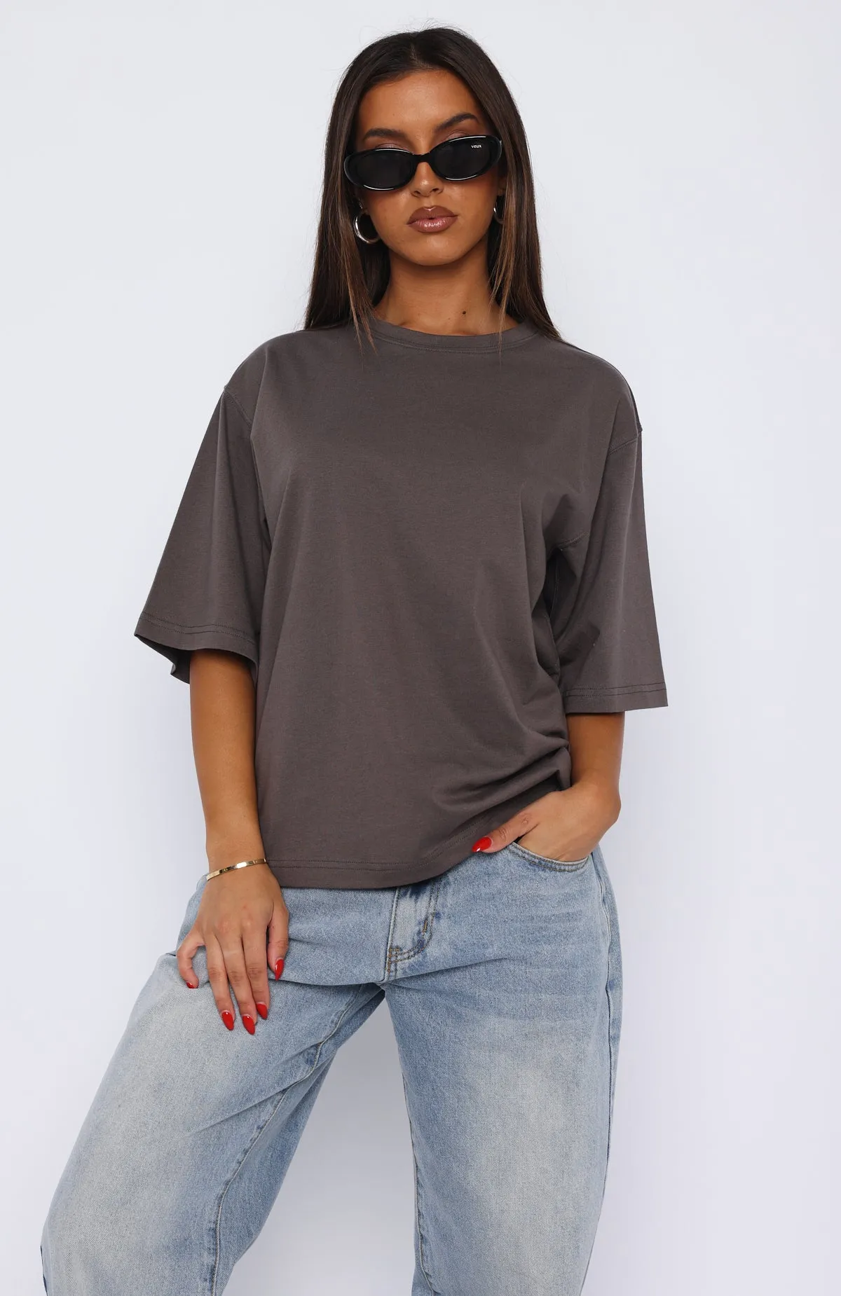 Let It Out Oversized Tee Charcoal sold by White Fox Boutique product image thumbnail 2