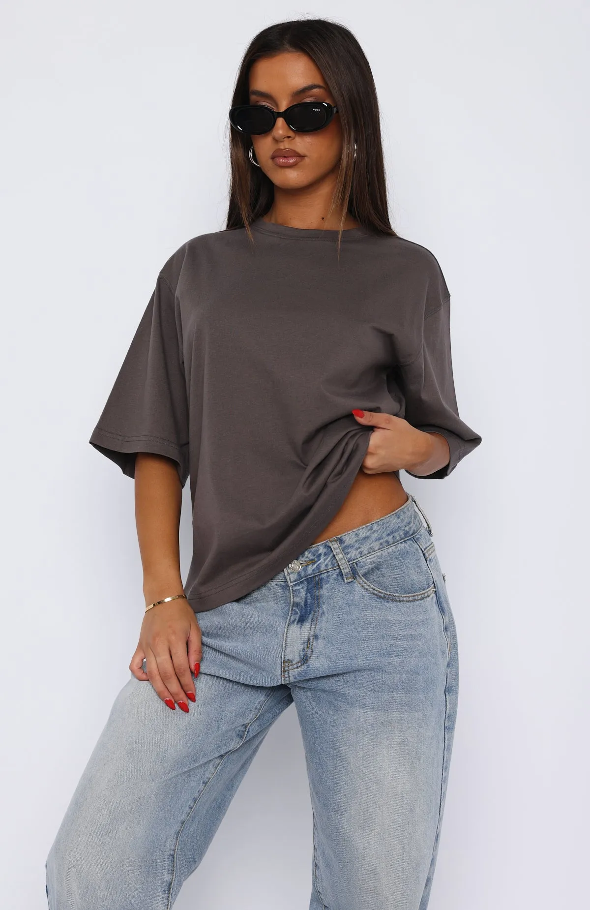Let It Out Oversized Tee Charcoal sold by White Fox Boutique product image thumbnail 5