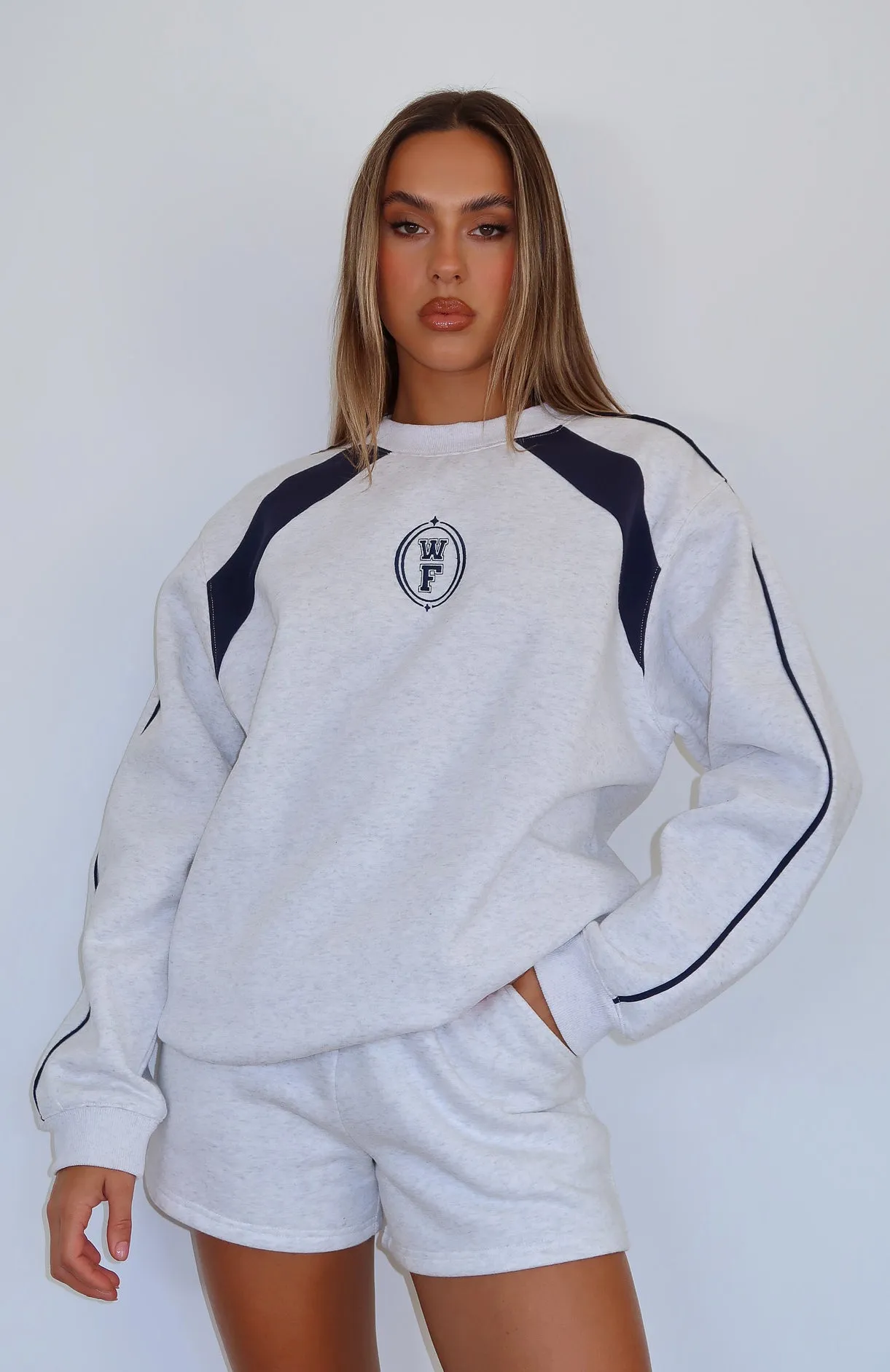 Here For You Oversized Sweater Grey Marle sold by White Fox Boutique