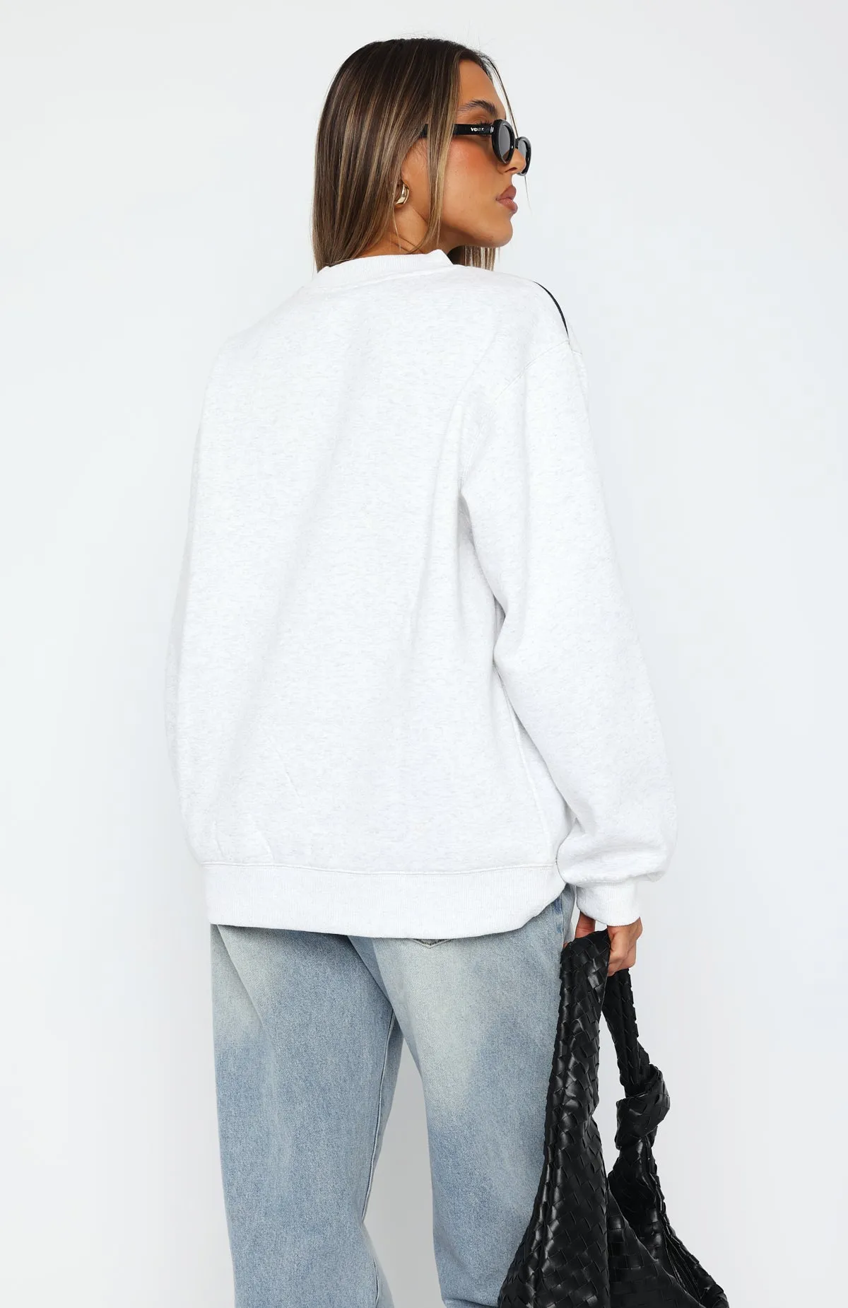 Here For You Oversized Sweater Grey Marle sold by White Fox Boutique product image thumbnail 4