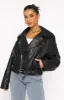 Seal The Deal PU Biker Jacket Black sold by White Fox Boutique
