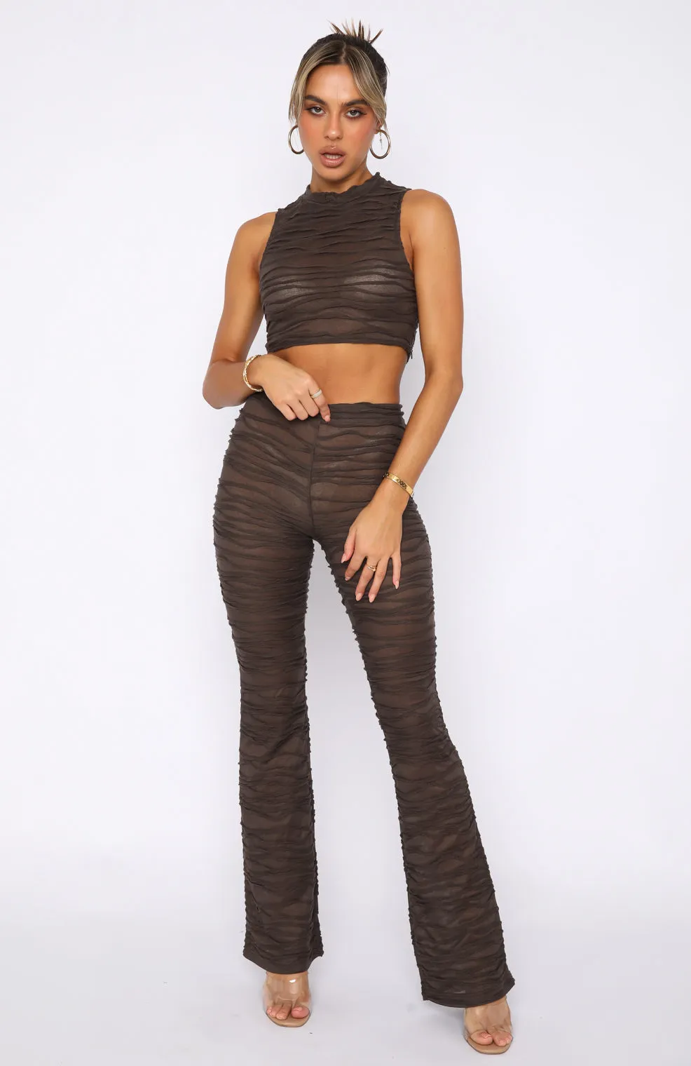 Pushing Through Crop Chocolate sold by White Fox Boutique product image thumbnail 5