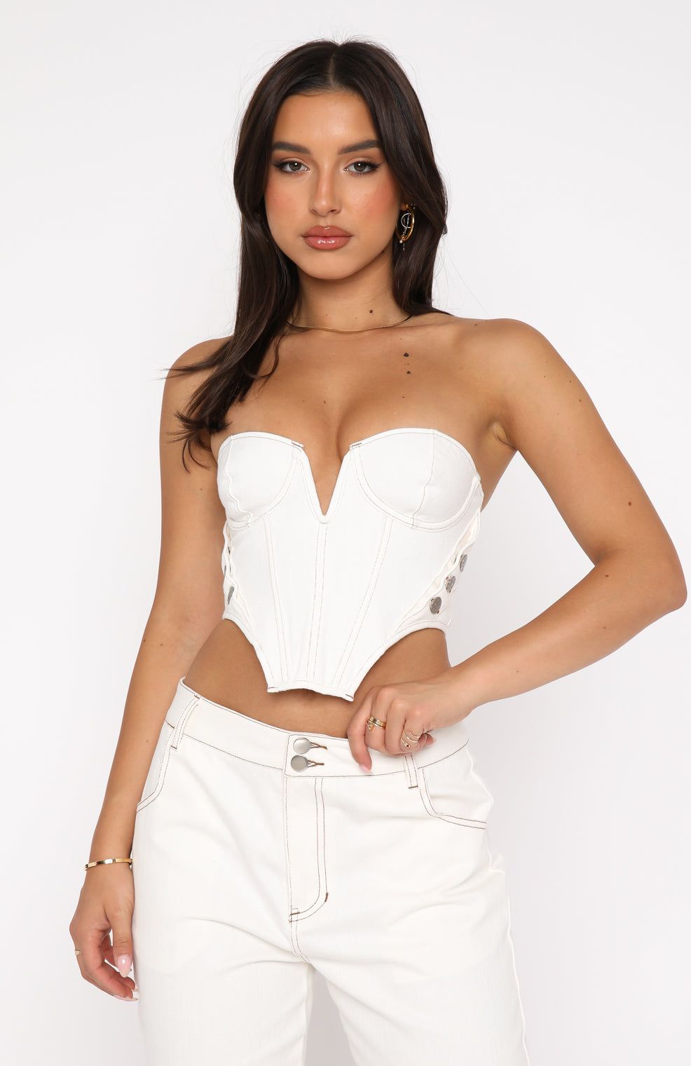 Change My Mind Bustier Off White sold by White Fox Boutique product image thumbnail 2