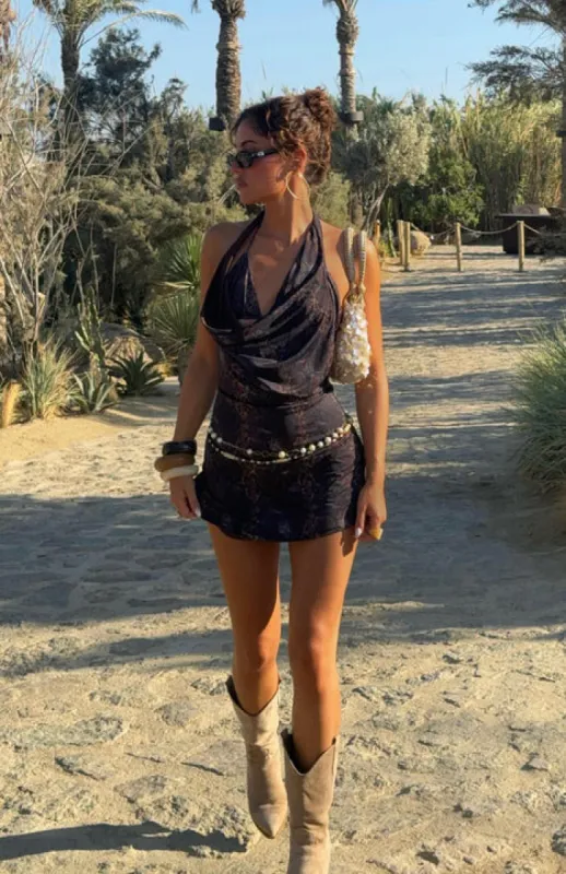 Straight Through Mini Dress Python sold by White Fox Boutique