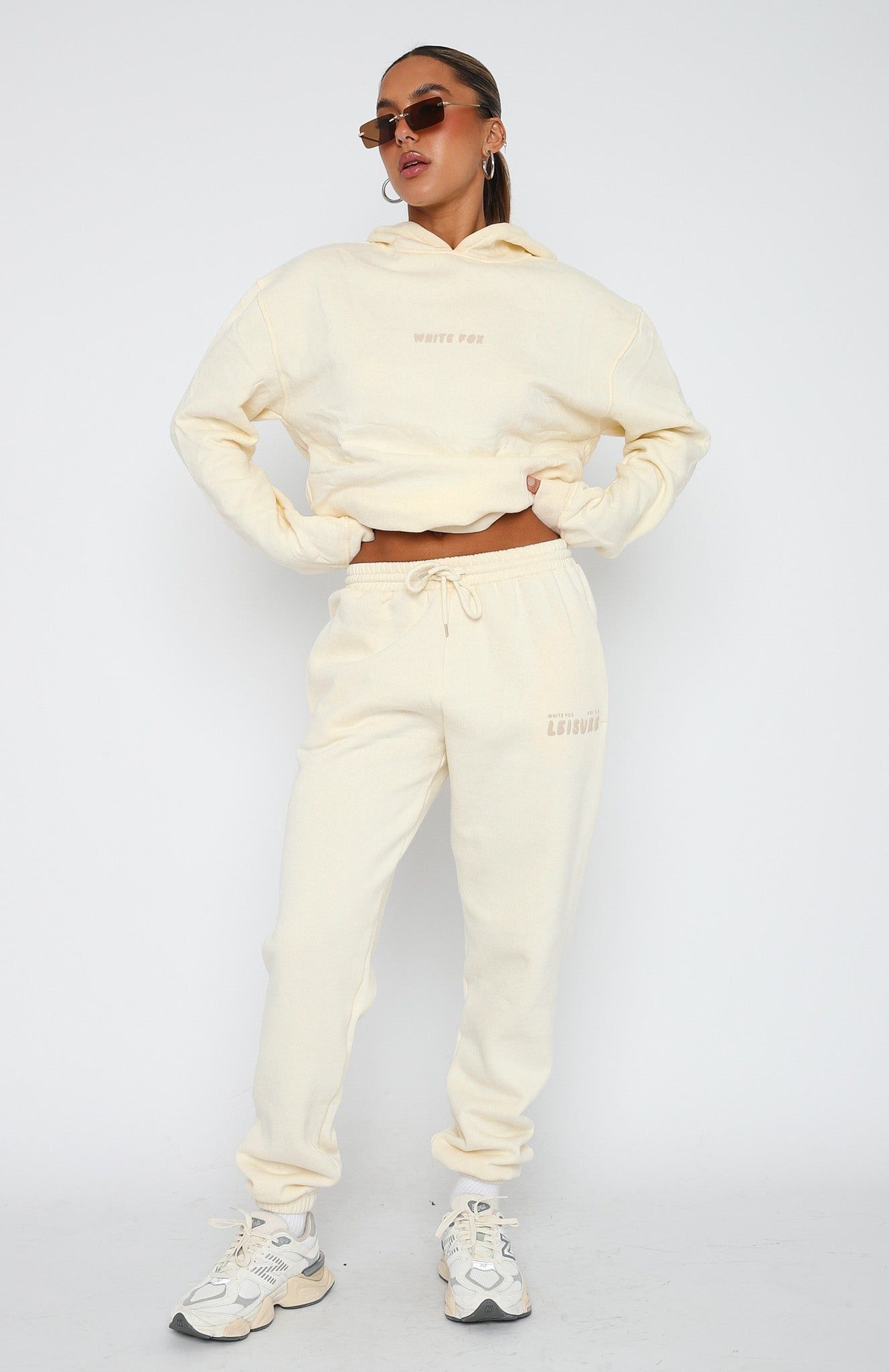 Leisure Series Sweatpants Cream sold by White Fox Boutique product image thumbnail 2