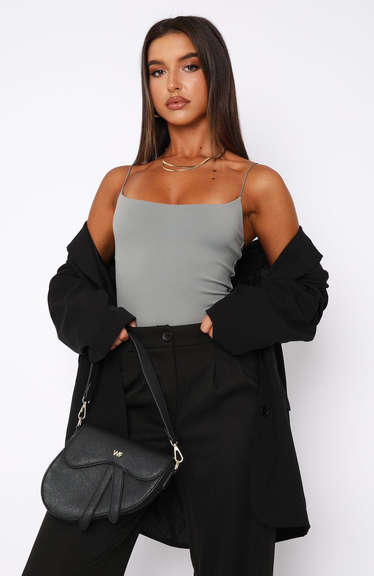 She's Going Out Bodysuit Grey sold by White Fox Boutique product image thumbnail 6