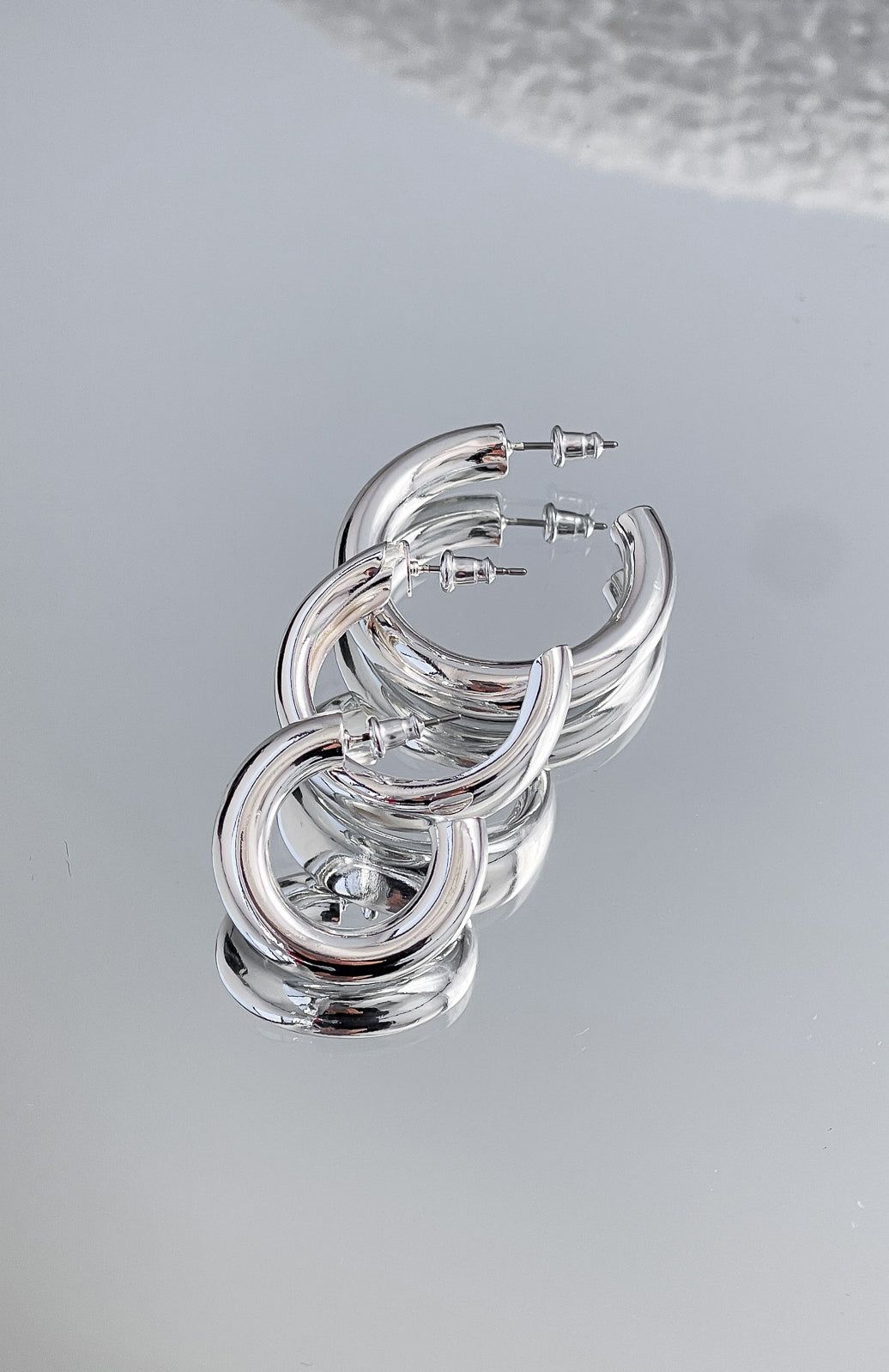 Tully Hoop Earring Set Silver sold by White Fox Boutique product image thumbnail 4