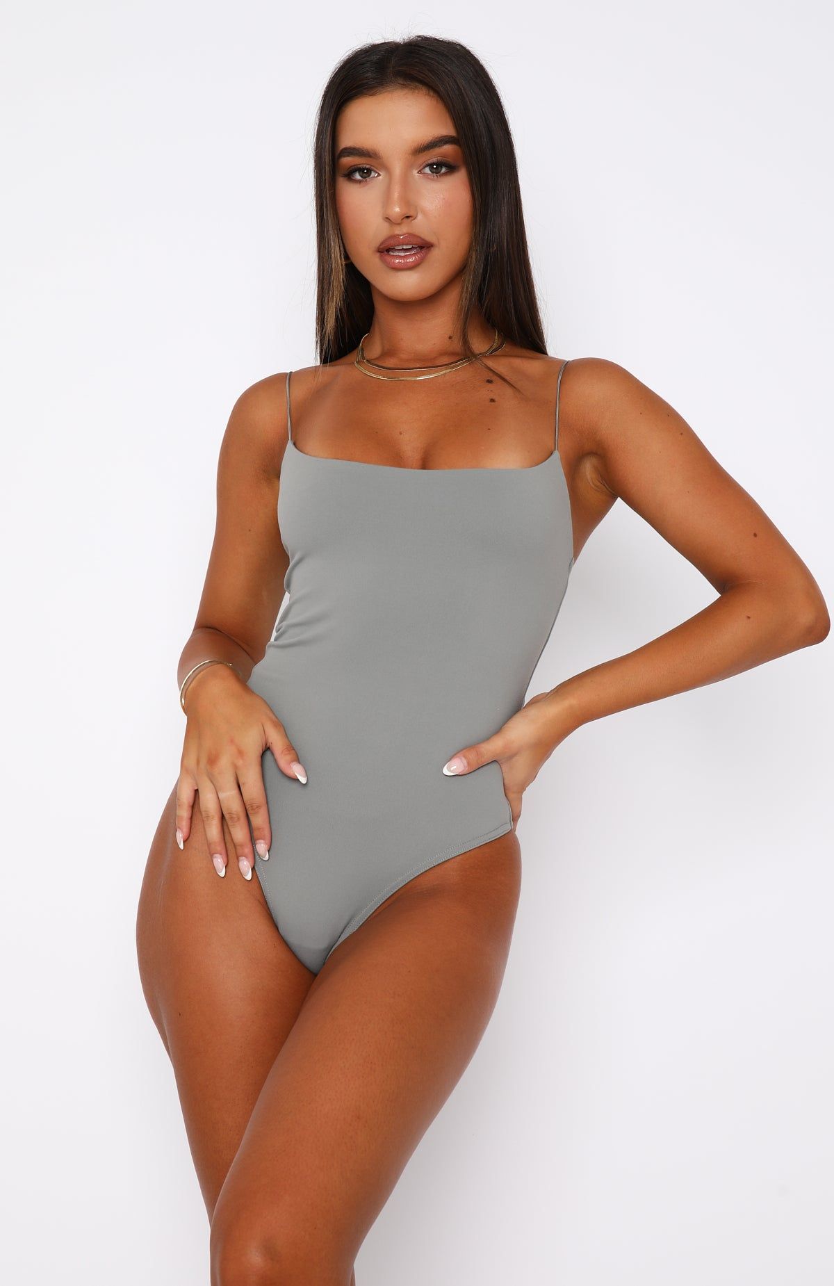 She's Going Out Bodysuit Grey sold by White Fox Boutique product image thumbnail 2