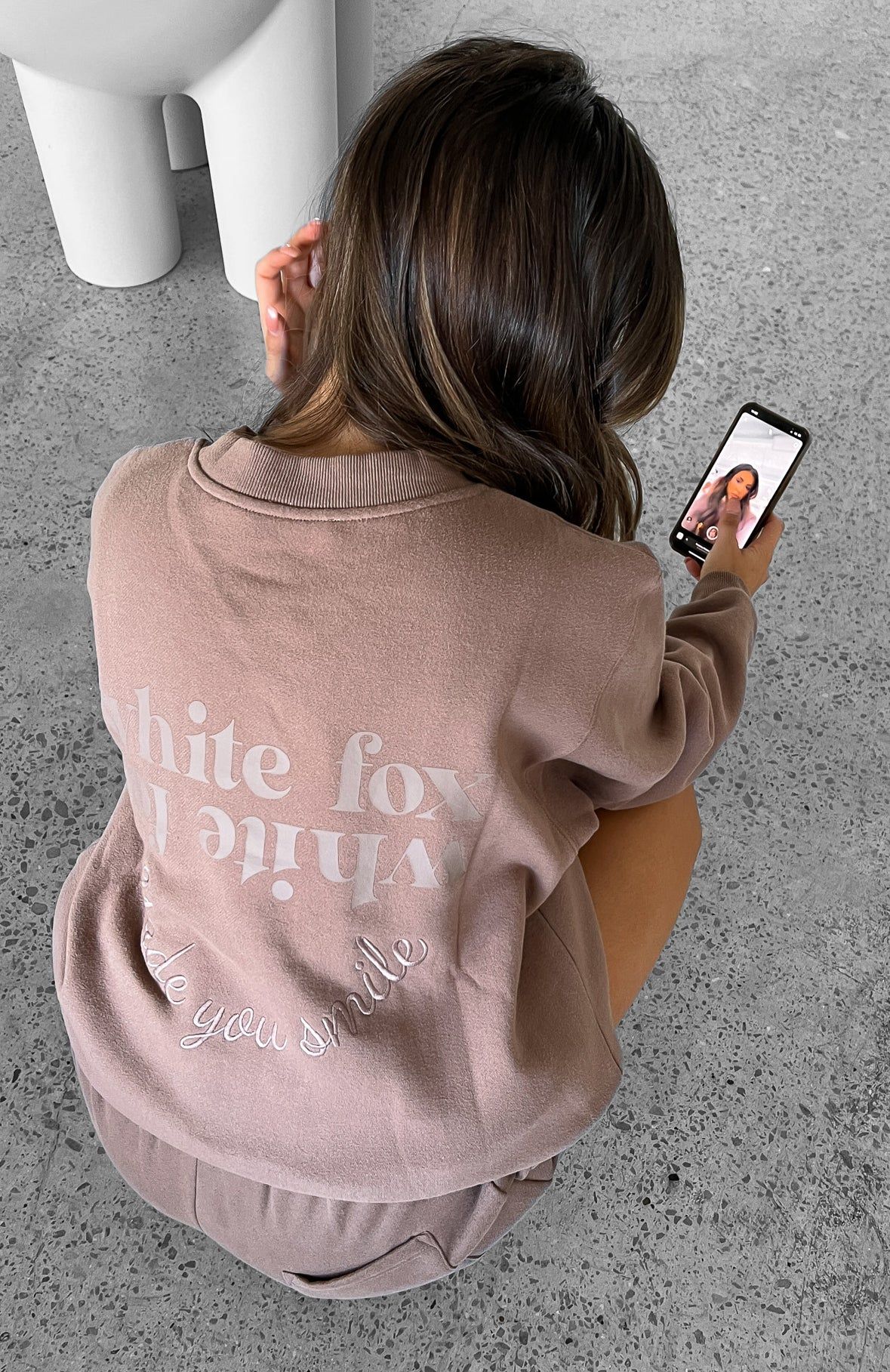 Made You Smile Oversized Sweater Mocha sold by White Fox Boutique