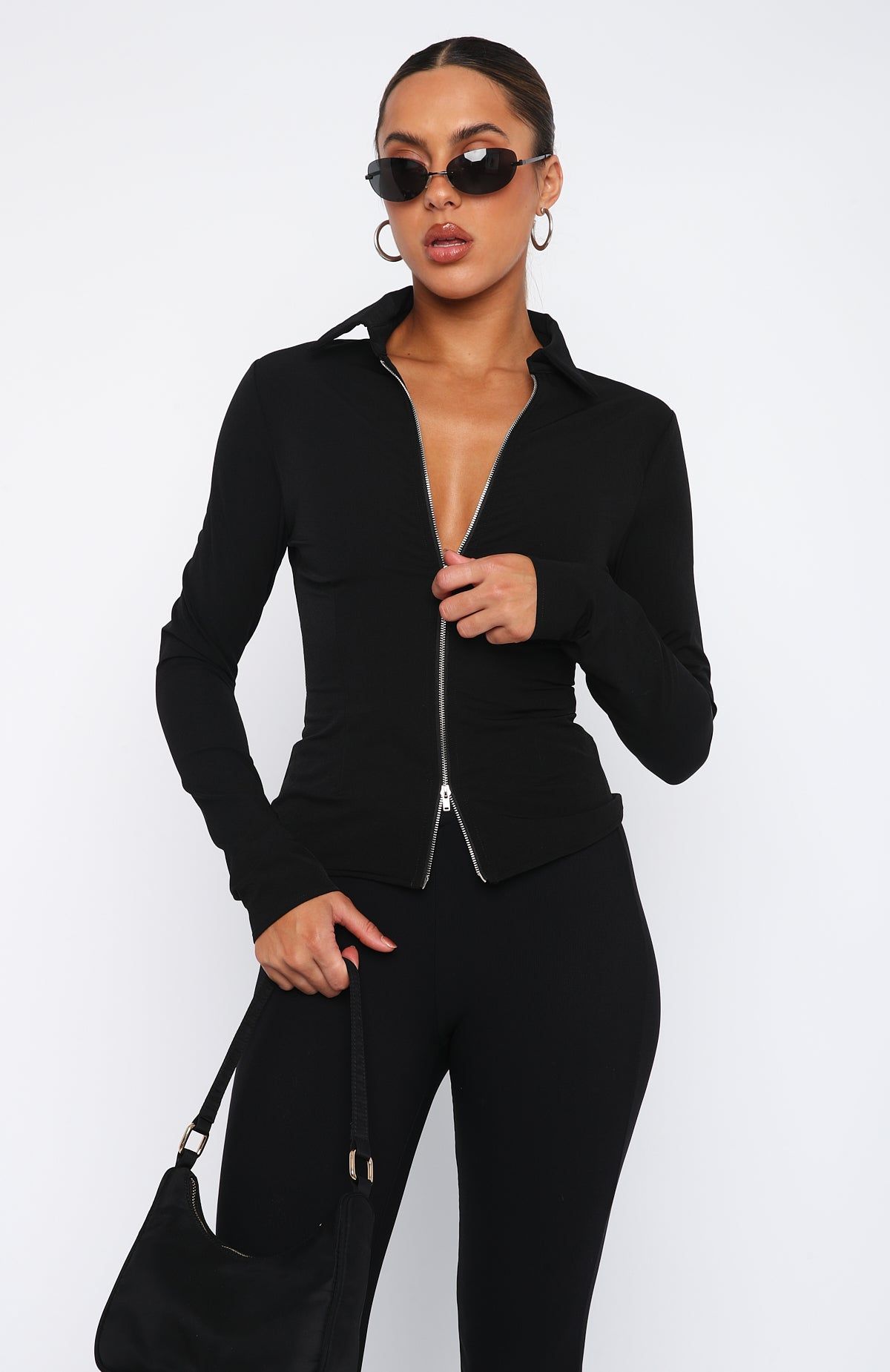 One Moment Long Sleeve Top Black sold by White Fox Boutique product image thumbnail 2