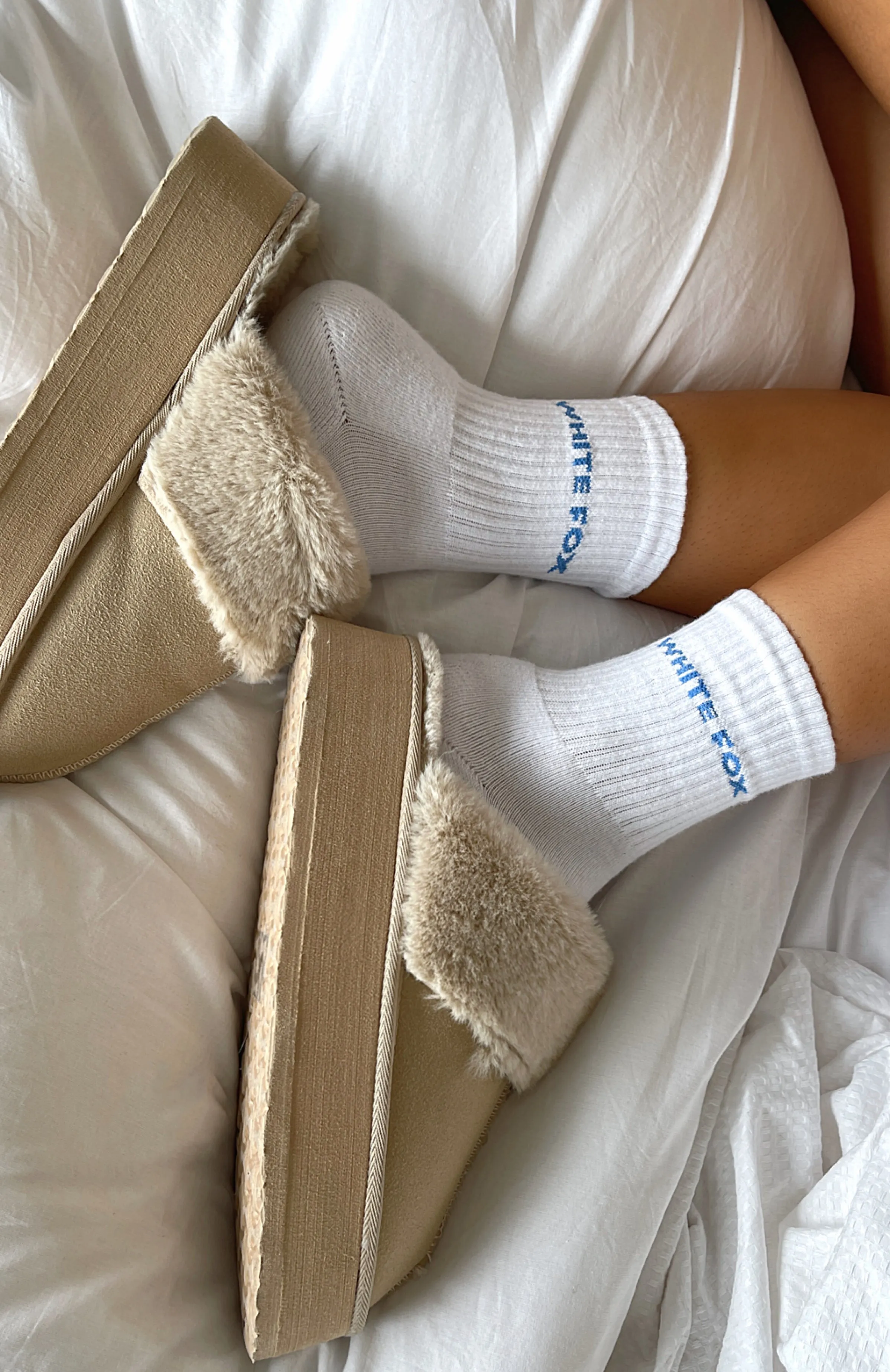 All For It Socks White/Blue sold by White Fox Boutique