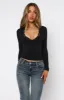 Knew That All Along Long Sleeve Lace Trim Top Black sold by White Fox Boutique