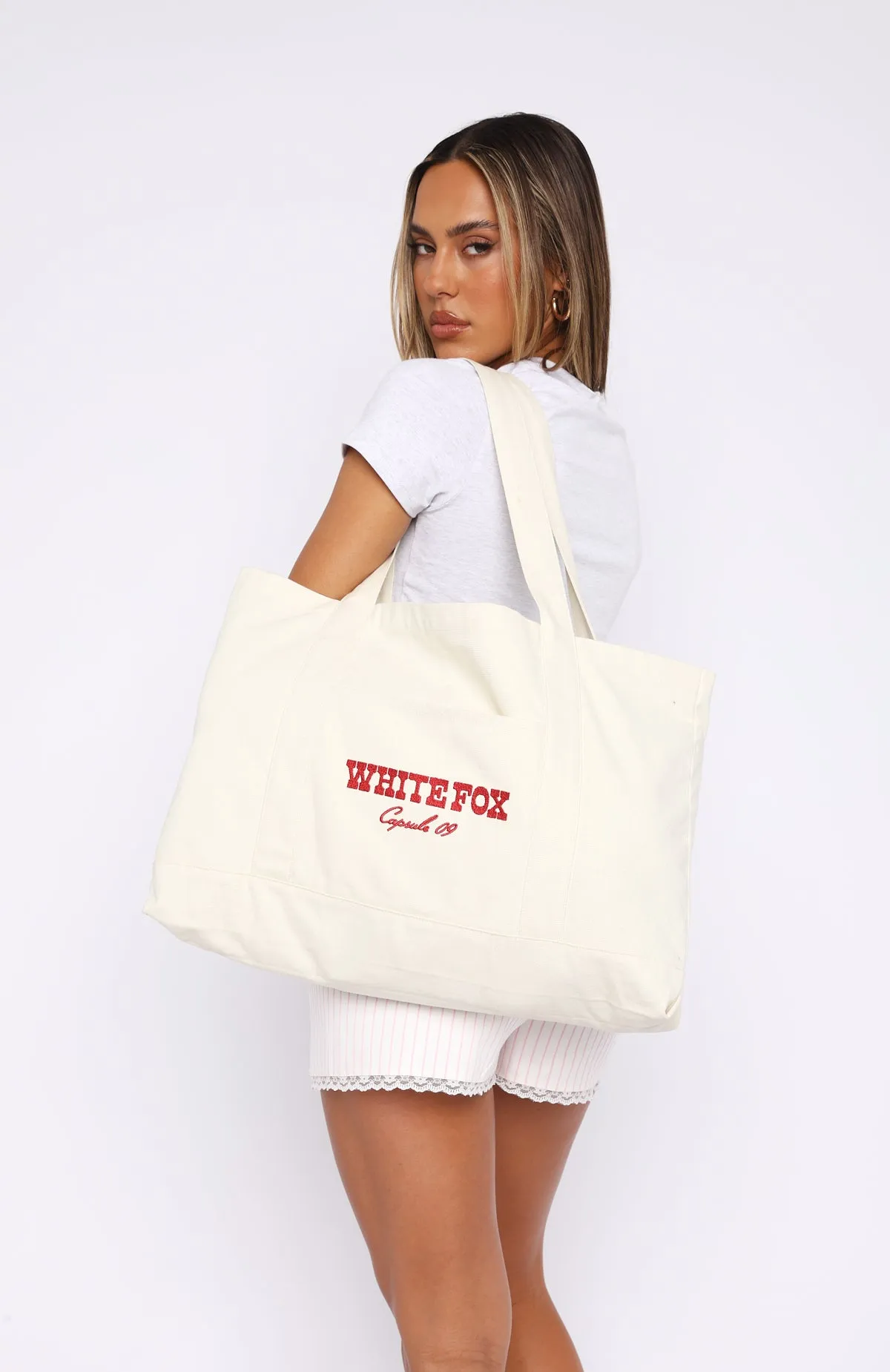 Capsule 9 Tote Bag Cream sold by White Fox Boutique product image thumbnail 3
