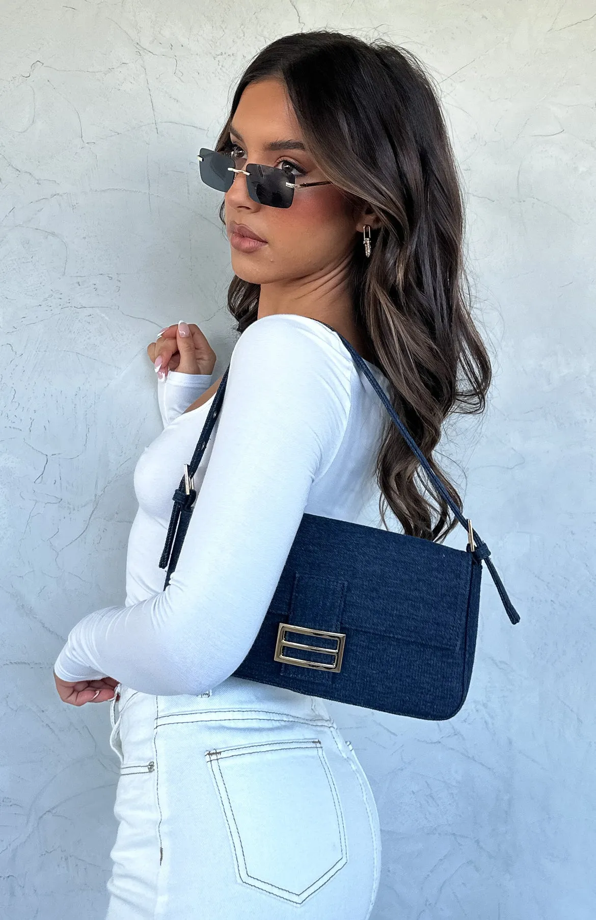 Monty Shoulder Bag Denim sold by White Fox Boutique product image thumbnail 4
