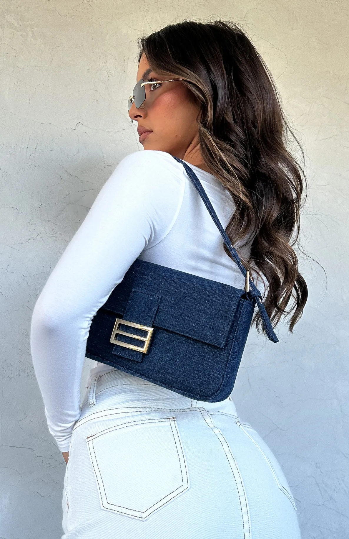 Monty Shoulder Bag Denim sold by White Fox Boutique product image thumbnail 5
