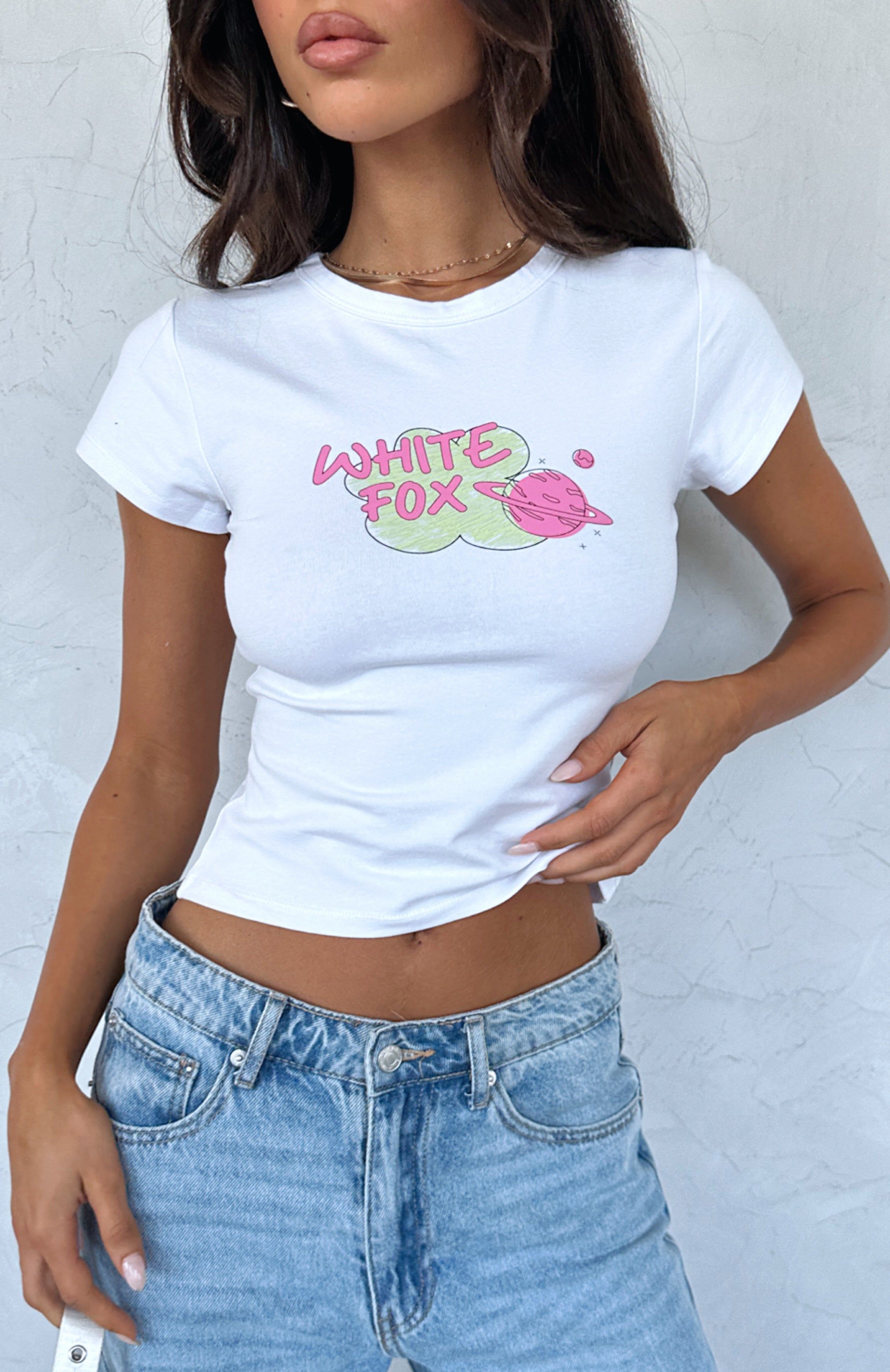 Not From This Planet Baby Tee White sold by White Fox Boutique