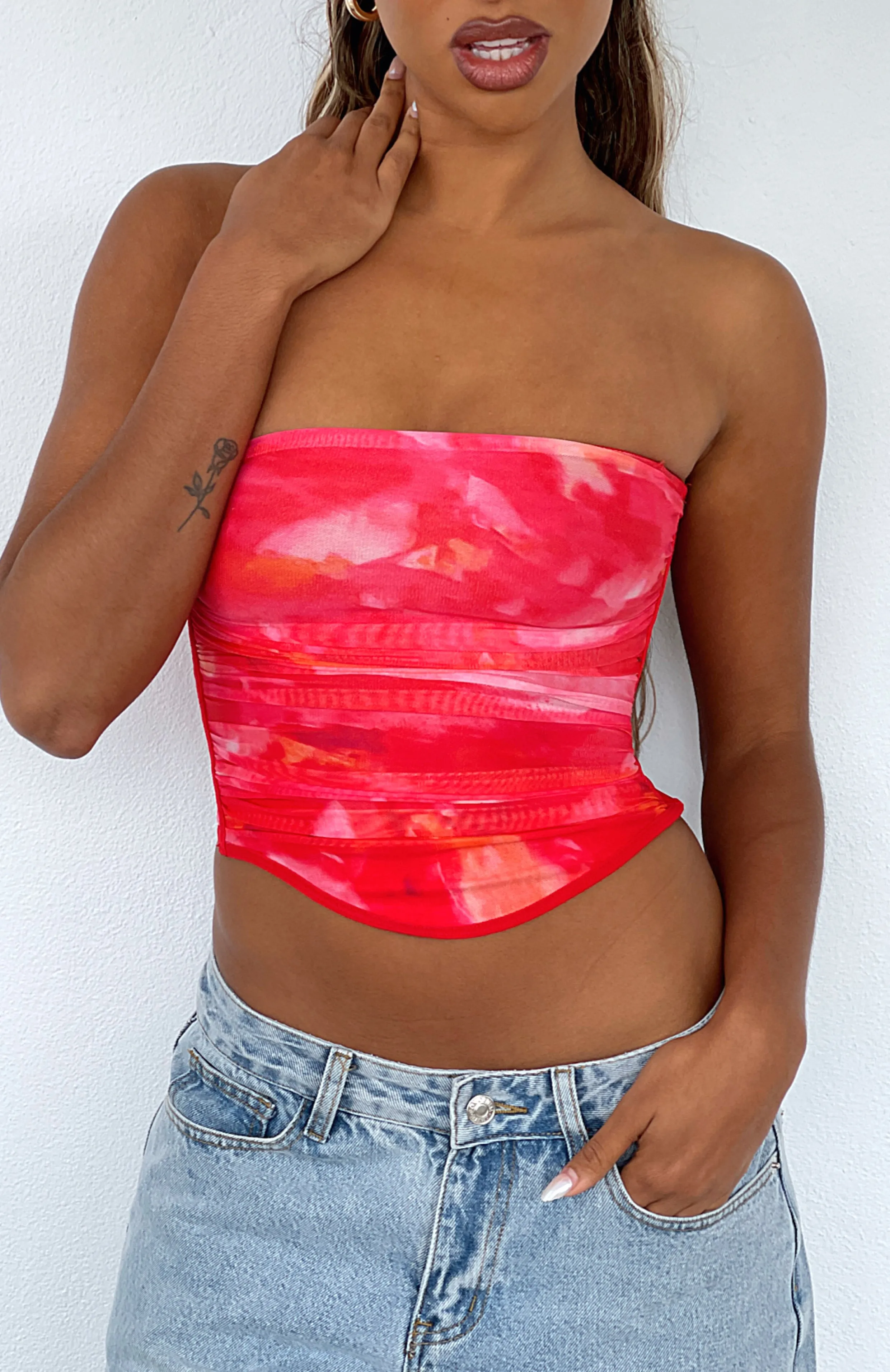 Give Me Notice Strapless Top Sunset Haze sold by White Fox Boutique product image thumbnail 5