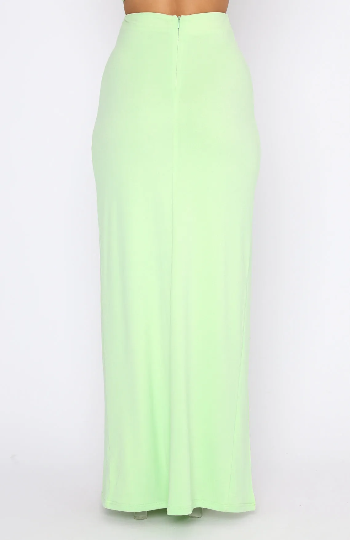 Read My Mind Maxi Skirt Lime sold by White Fox Boutique product image thumbnail 4
