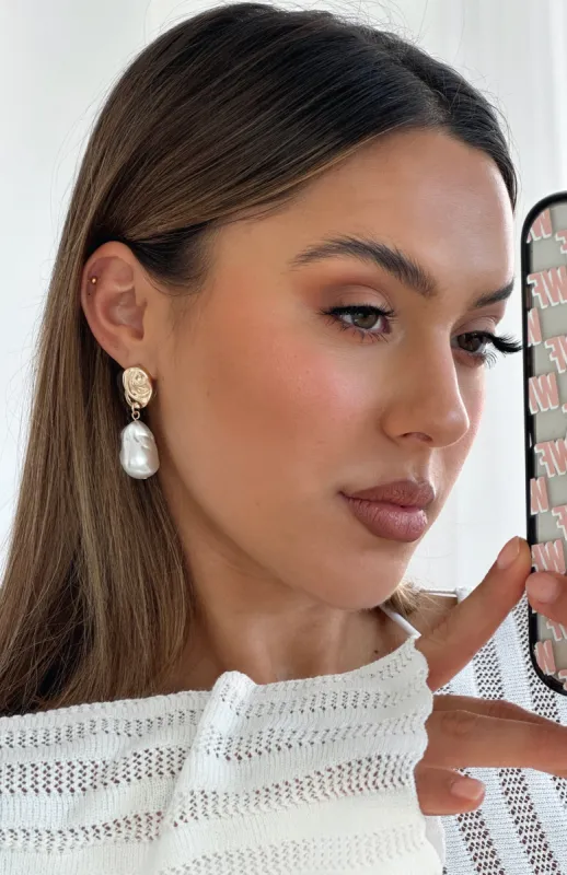 Josefine Earrings Pearl sold by White Fox Boutique