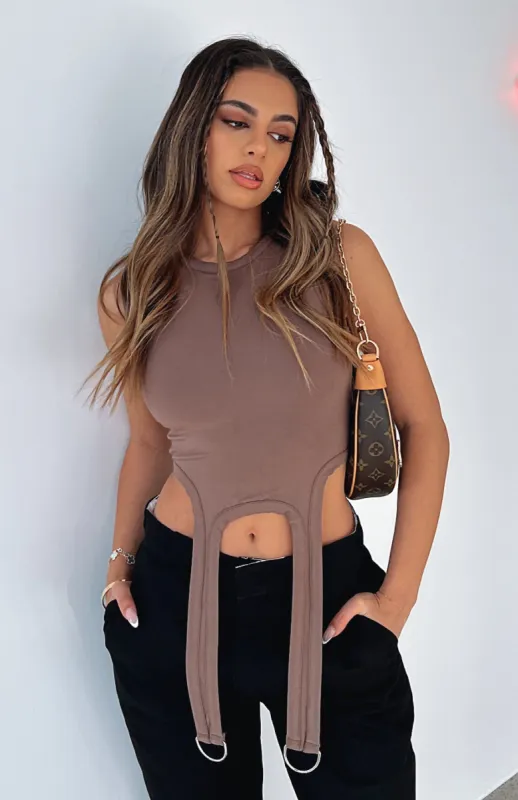Watching Out For You Crop Mocha sold by White Fox Boutique