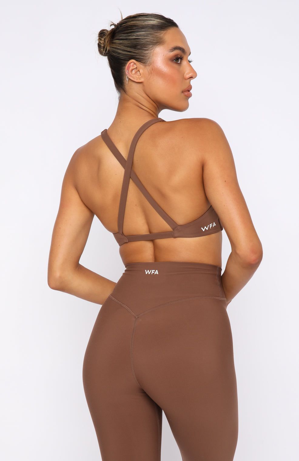 High Definition Sports Bra Chocolate sold by White Fox Boutique product image thumbnail 4