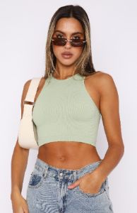 Your Vibe Seamless Tank Sage sold by White Fox Boutique