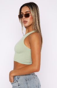 Your Vibe Seamless Tank Sage sold by White Fox Boutique