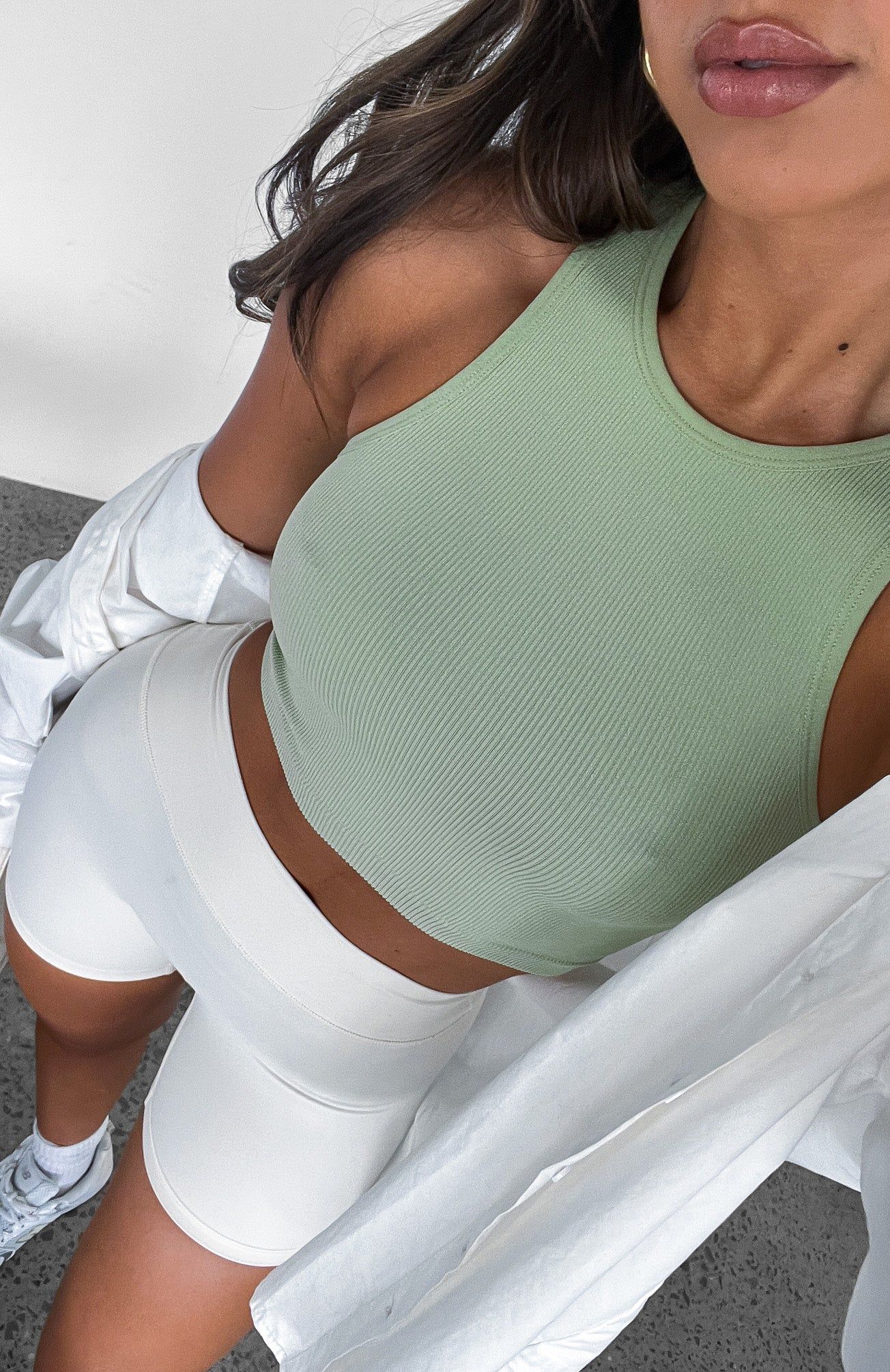 Your Vibe Seamless Tank Sage sold by White Fox Boutique