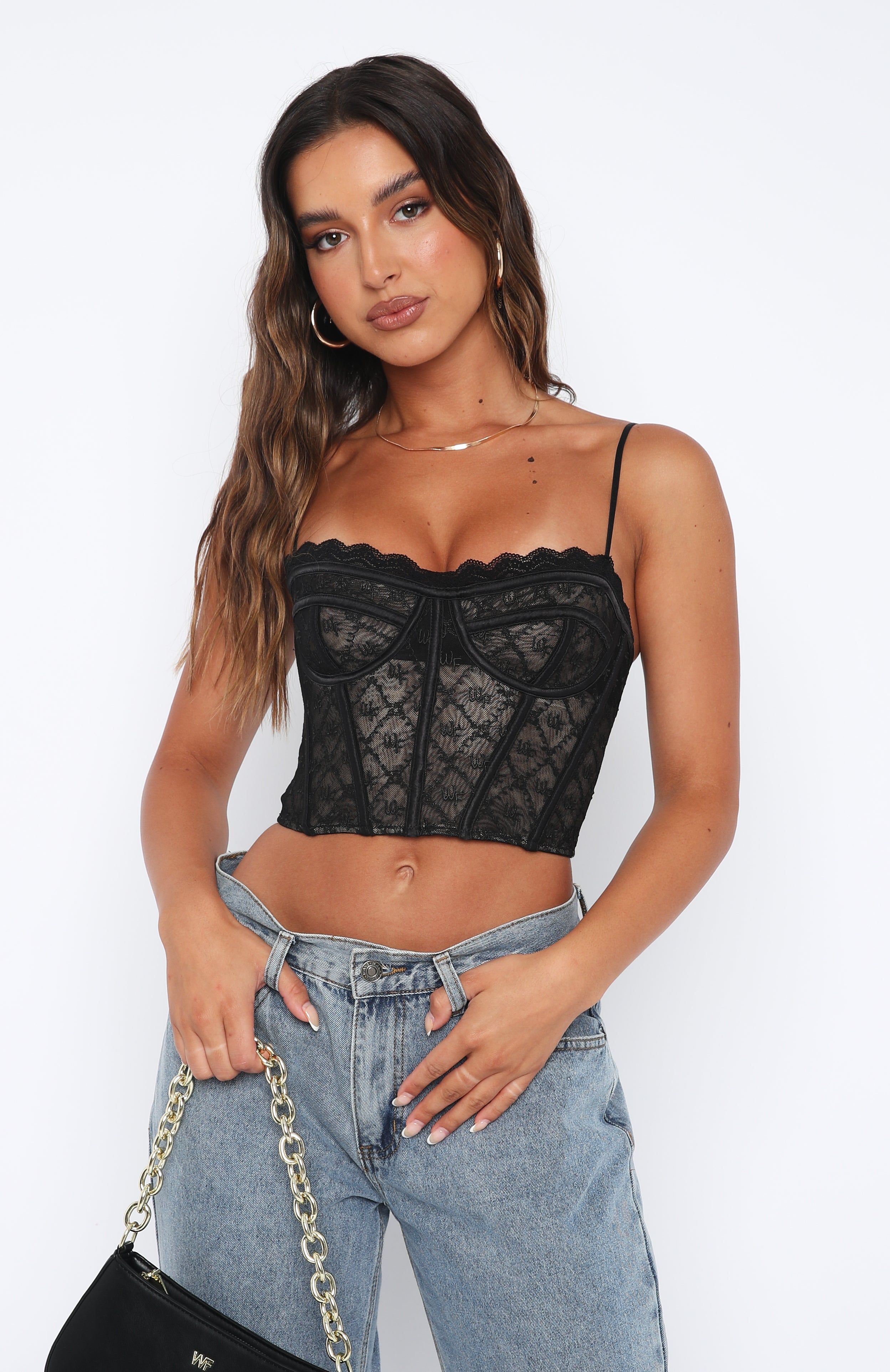 Chase Our Love Bustier Black Lace sold by White Fox Boutique product image thumbnail 5