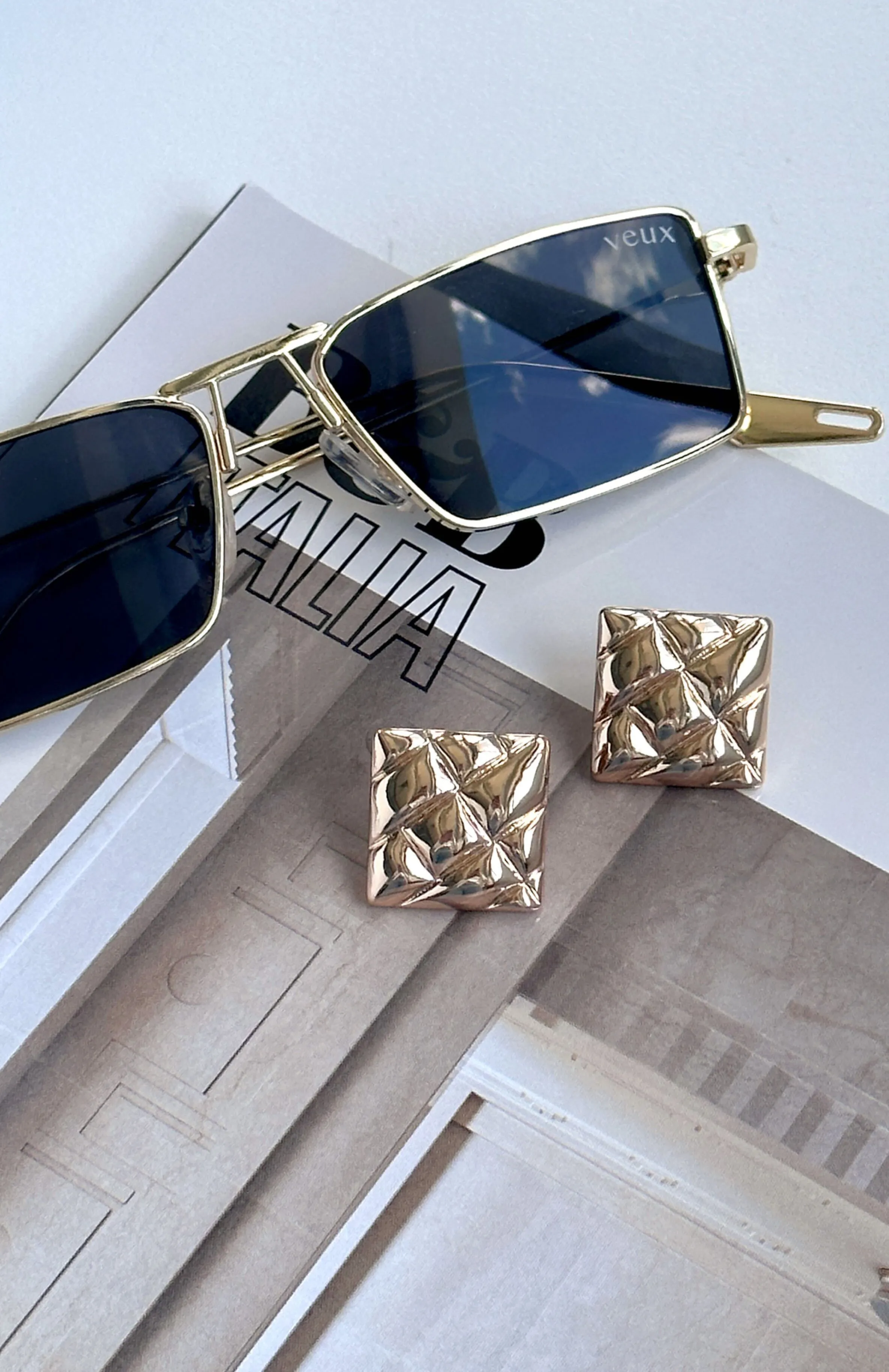 Timeless Stud Earrings Gold sold by White Fox Boutique product image thumbnail 2