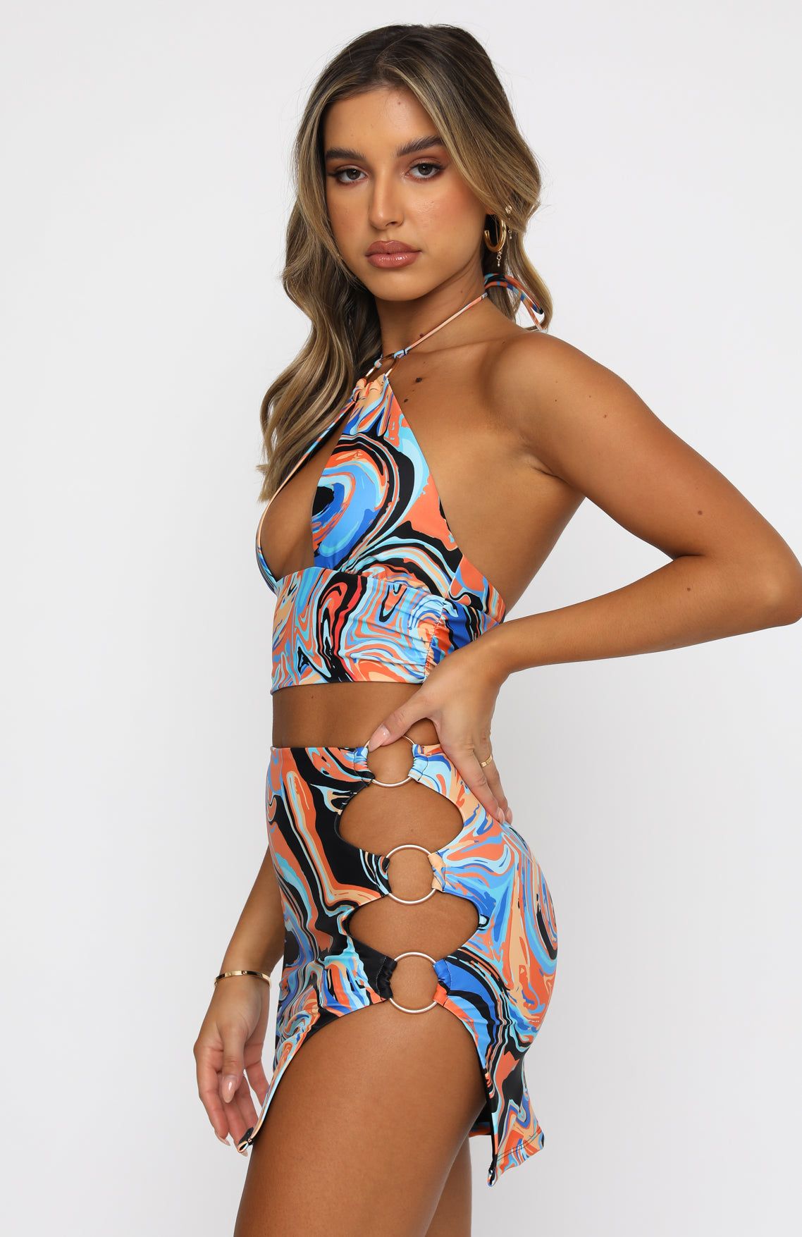 Tempt Me Crop Orange Swirl sold by White Fox Boutique product image thumbnail 3