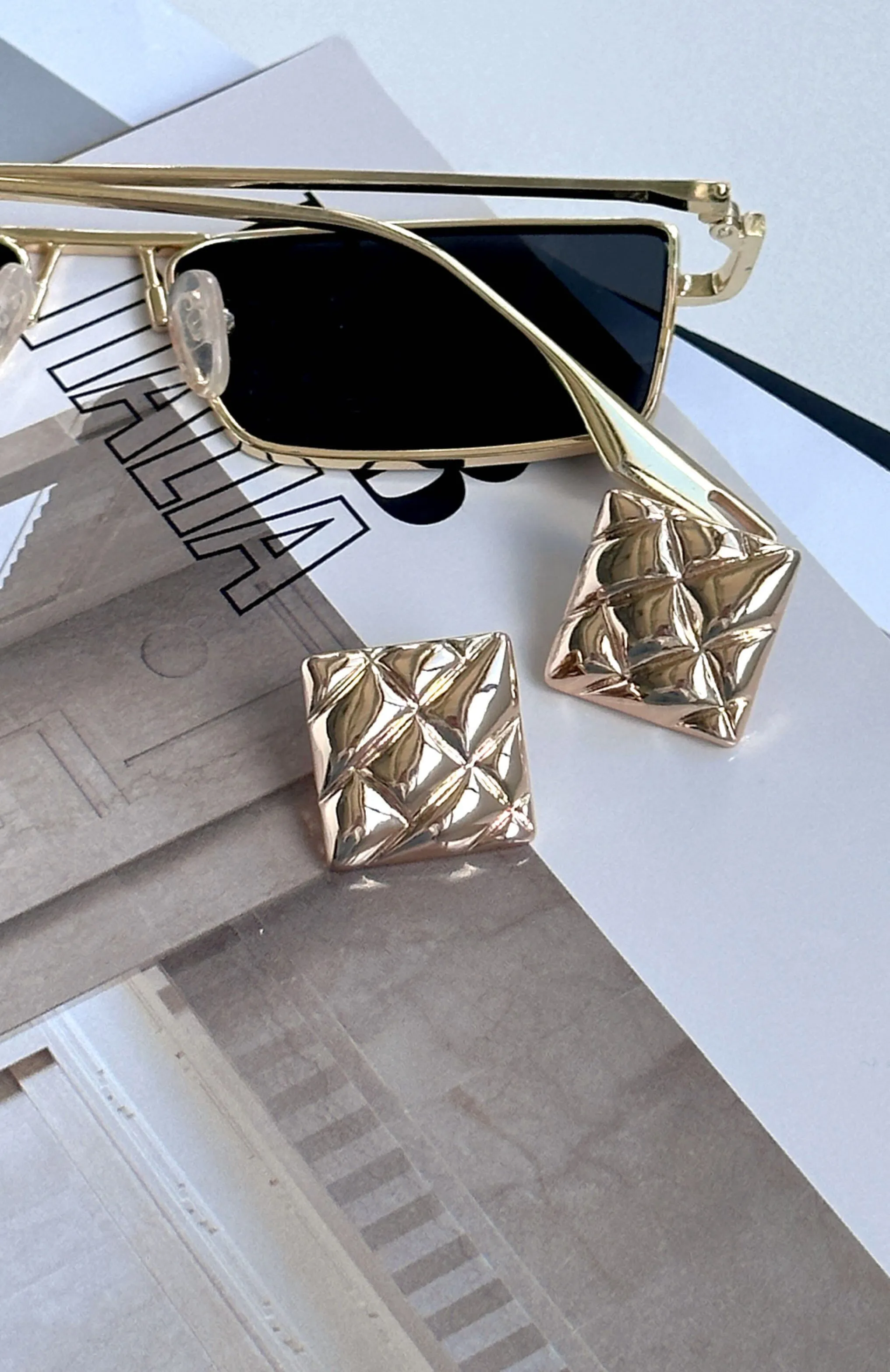 Timeless Stud Earrings Gold sold by White Fox Boutique product image thumbnail 3